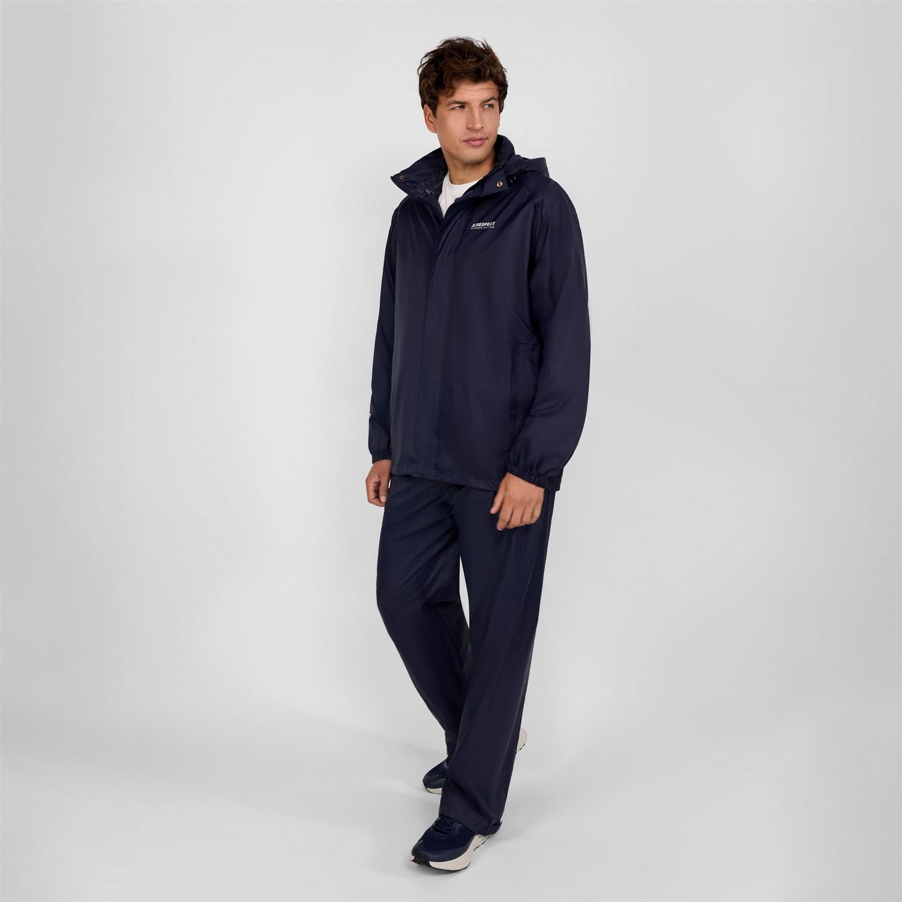 Minoti Men Packaway Waterproof Jacket With Zip Pockets Navy