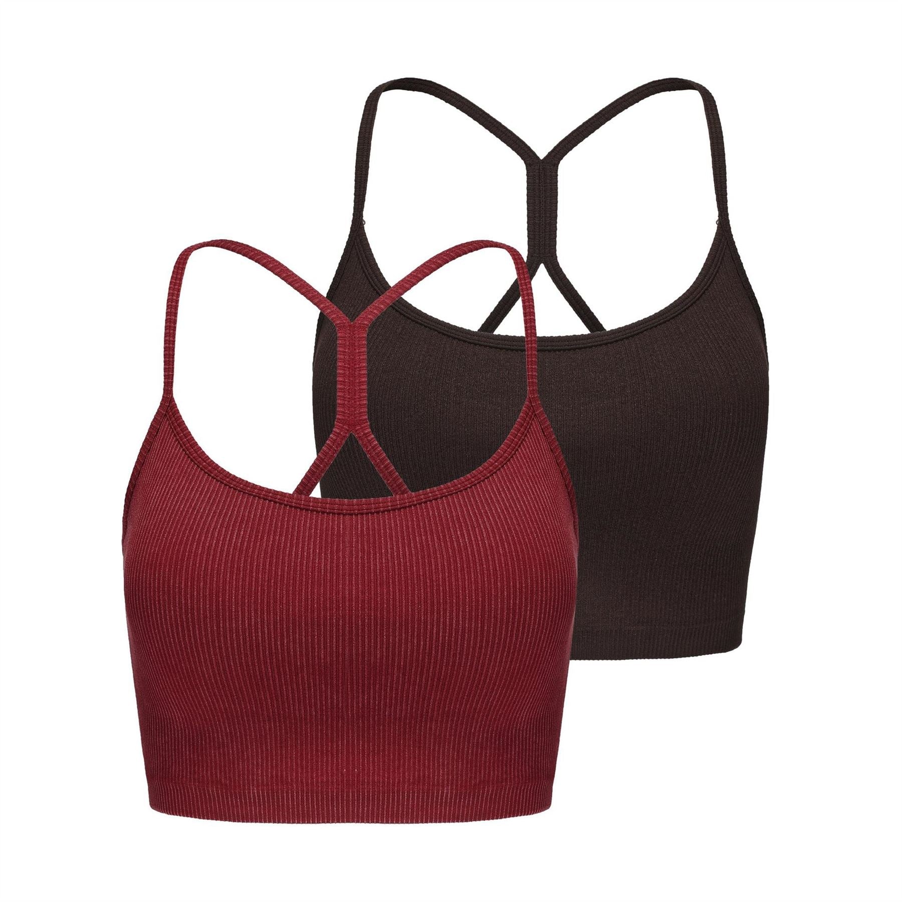 Slazenger 2 Pack Snug Fit Cropped Bra Tank