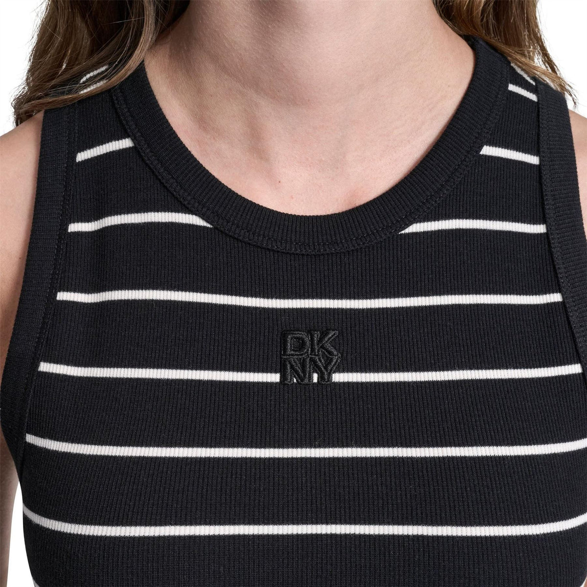 DKNY Jeans Striped Rib Tank Maxi Dress