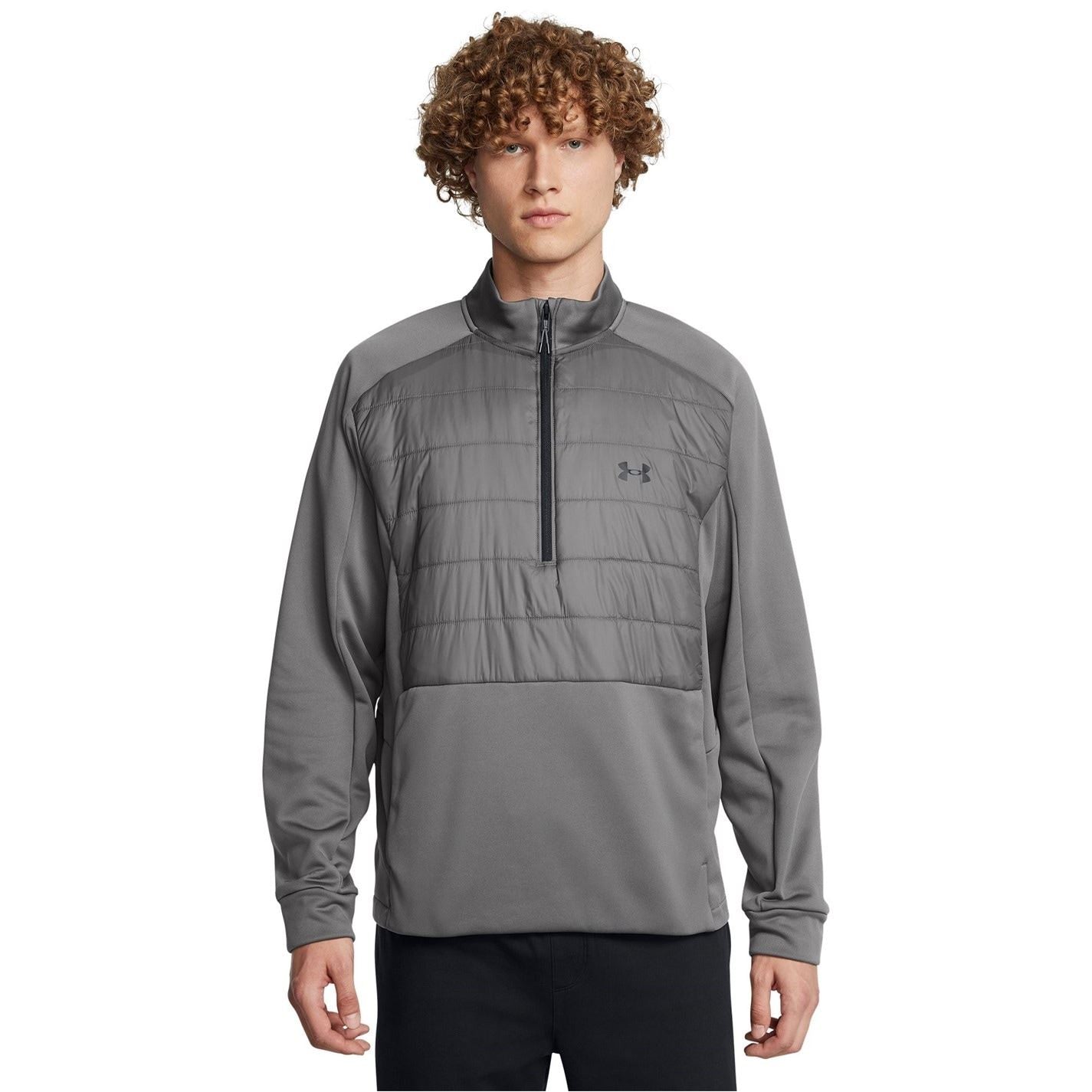 Under Armour Solid Patterned Fleece Half Zipper Ribbed Cuff Jacket