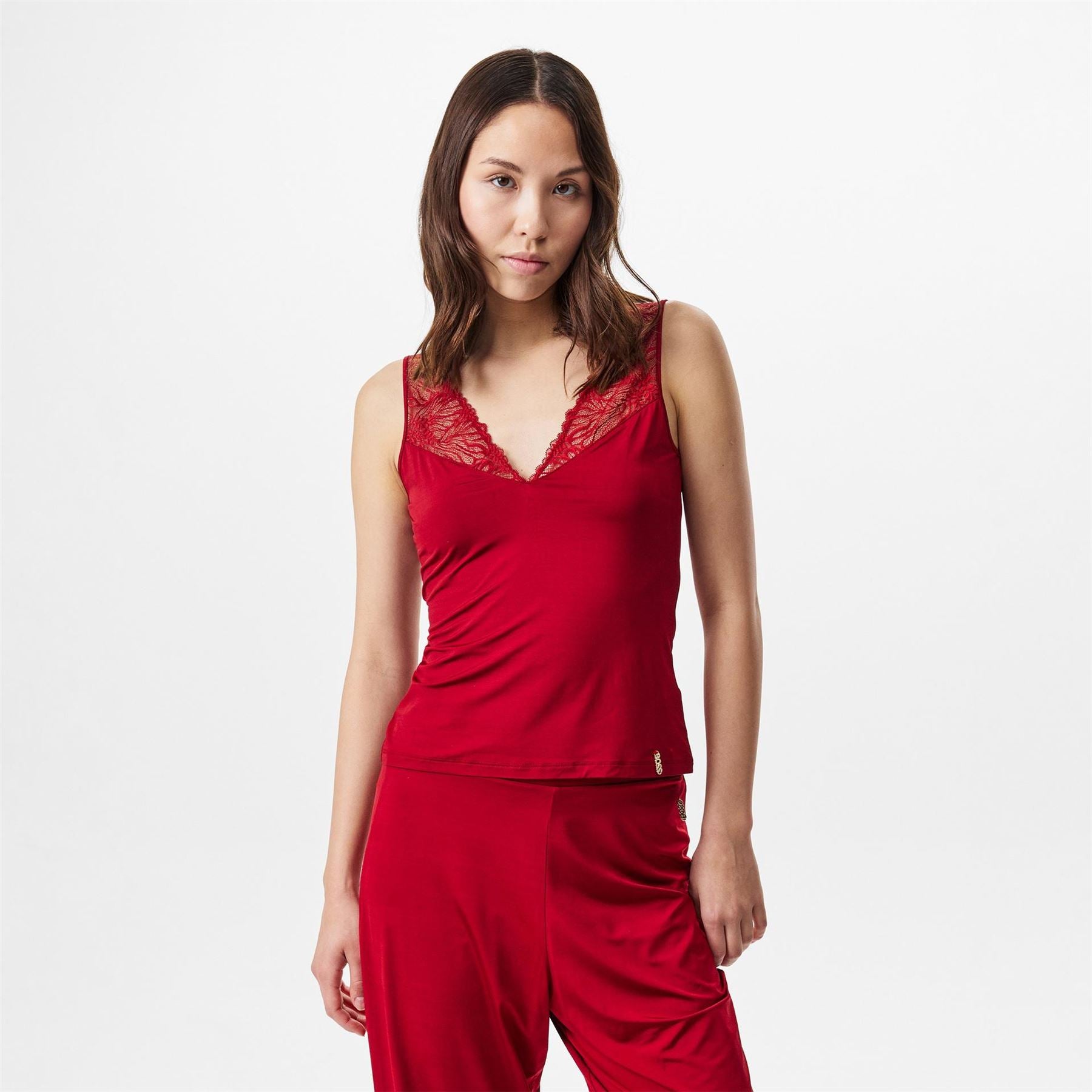 Boss Lace Trim Jersey Vest Cami Top