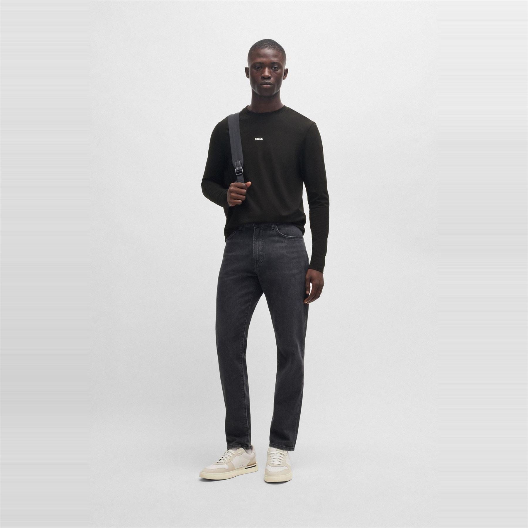 Boss Tchark  Orange Cotton Long Sleeve T-Shirt