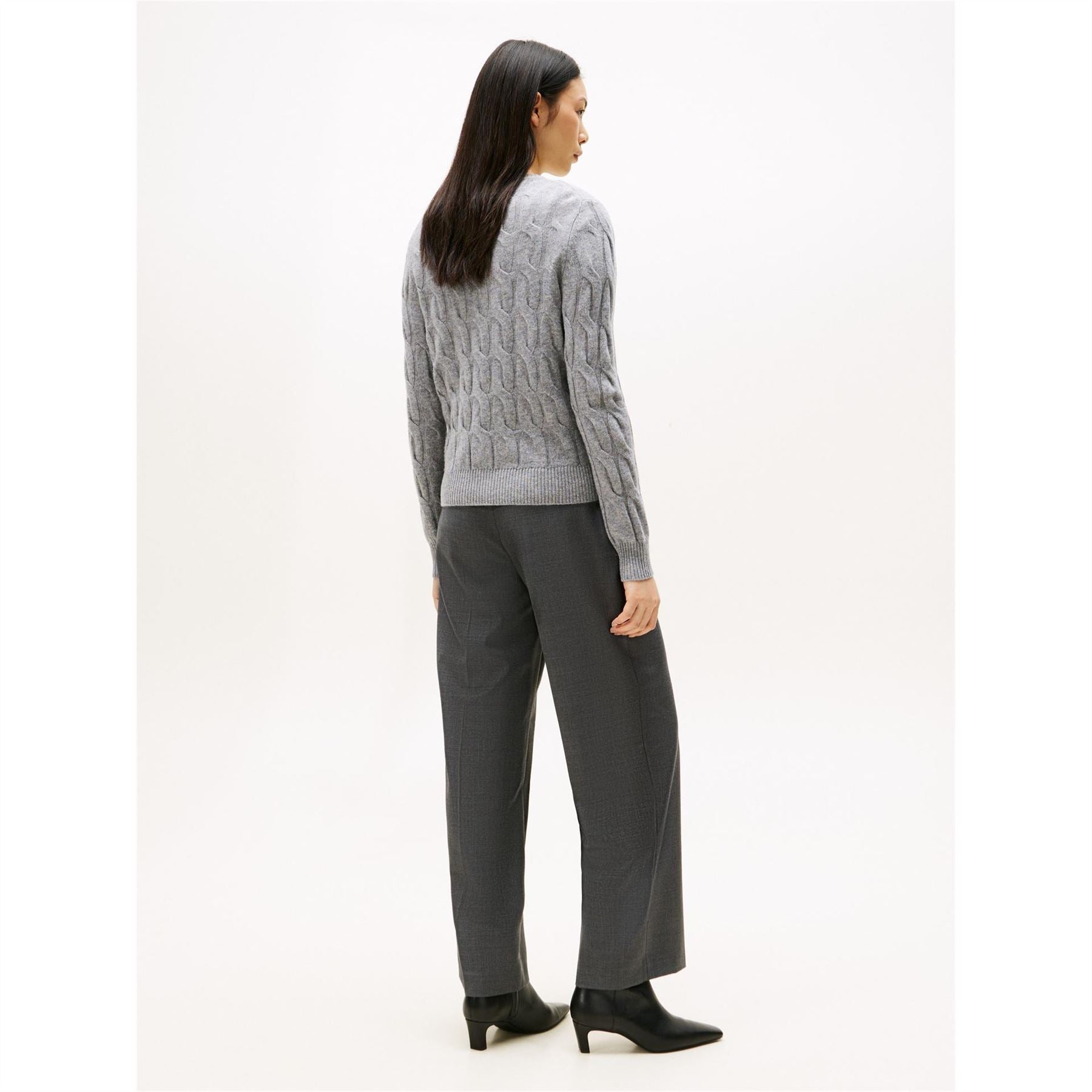 Tommy Hilfiger Crew Neck Ribbed Collar Long Sleeve Sweater