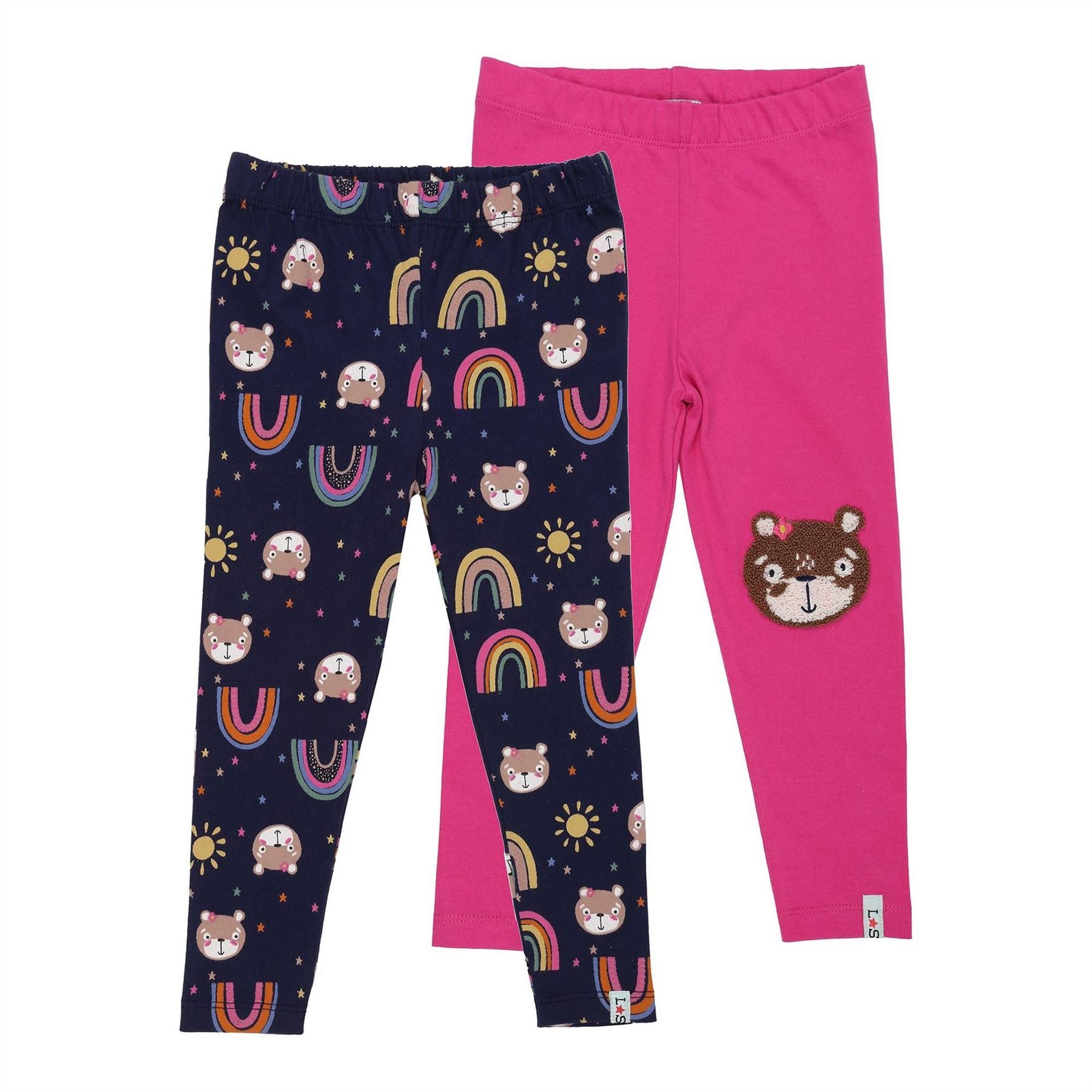 Lilly and Sid Rainbow Graphic Print Shapewear Leggings 2 Pack