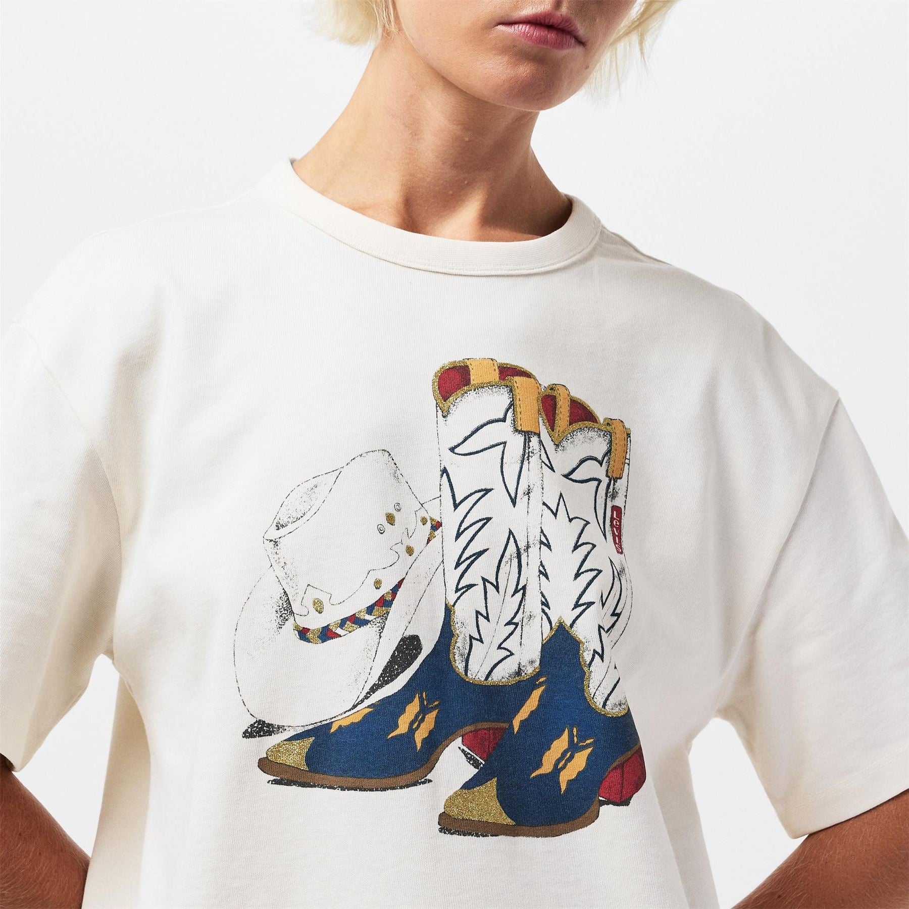 Levis Crew Neck Short Sleeve Boyfriend T-Shirt