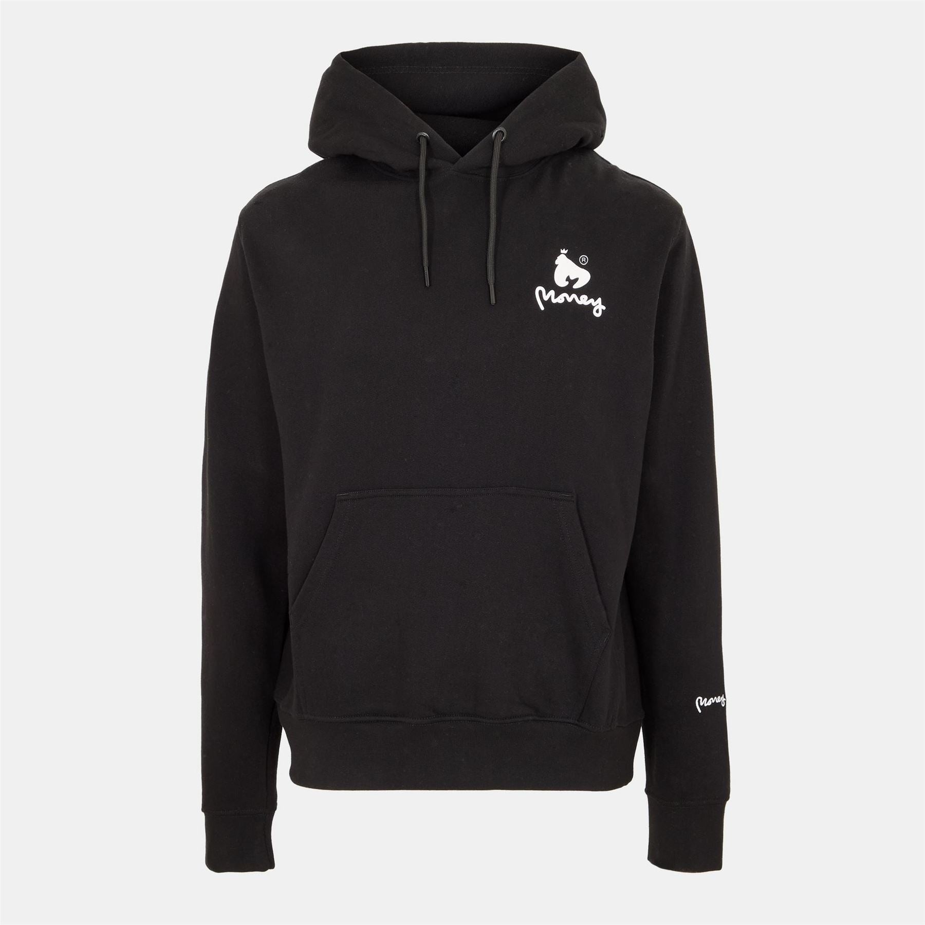 Money Hooded Neck Long Sleeve Sweatshirt with Kangaroo Pocket
