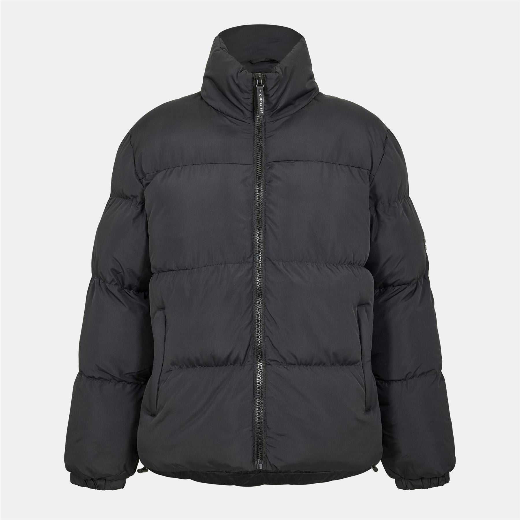 274 Studio Solid Patterned Zipped Pocket Puffer Jacket