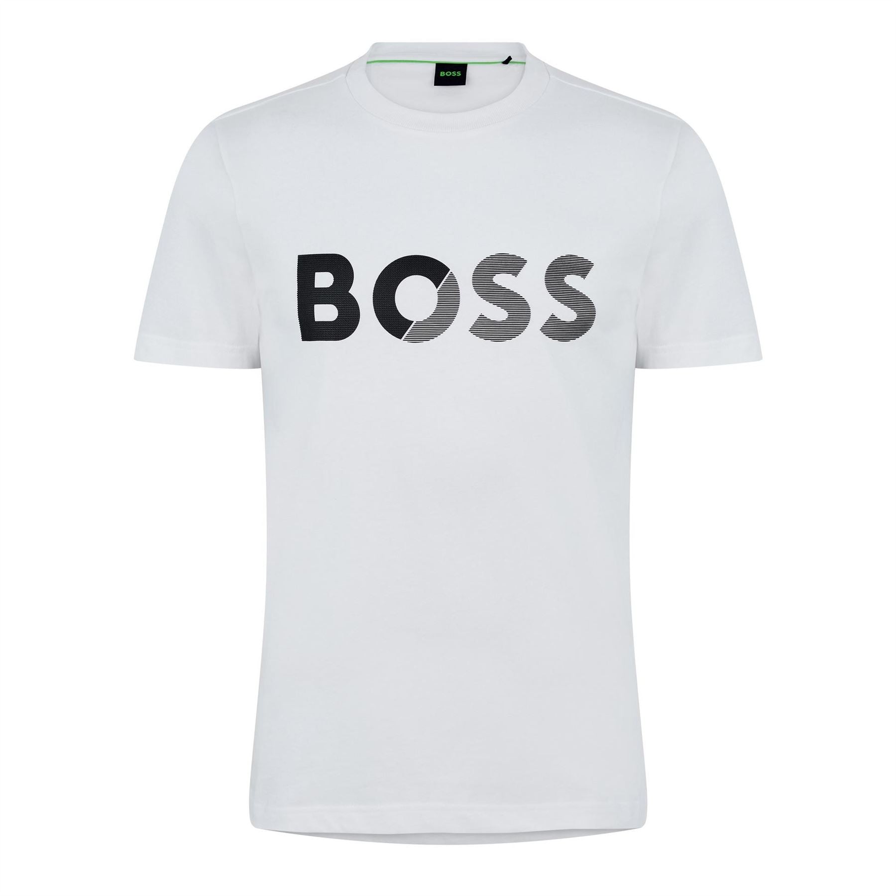 Boss Tape Logo Print Crew Neck Regular Fit T-Shirt