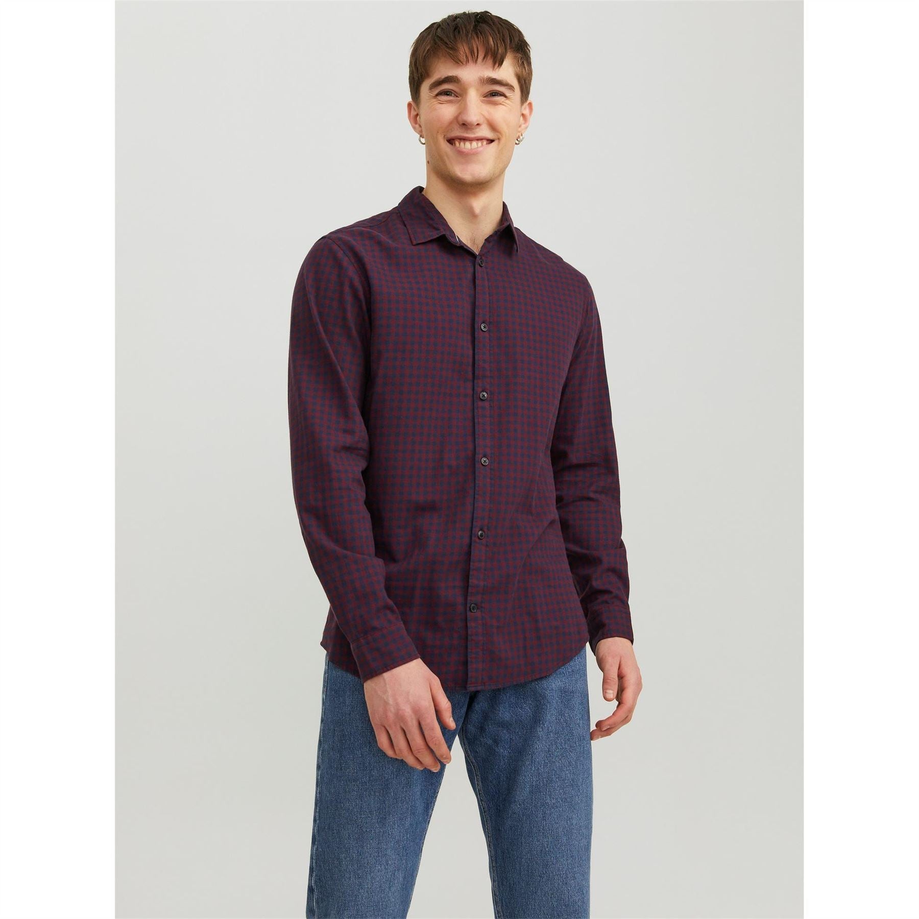 Jack and Jones Mens Gingham Shirt