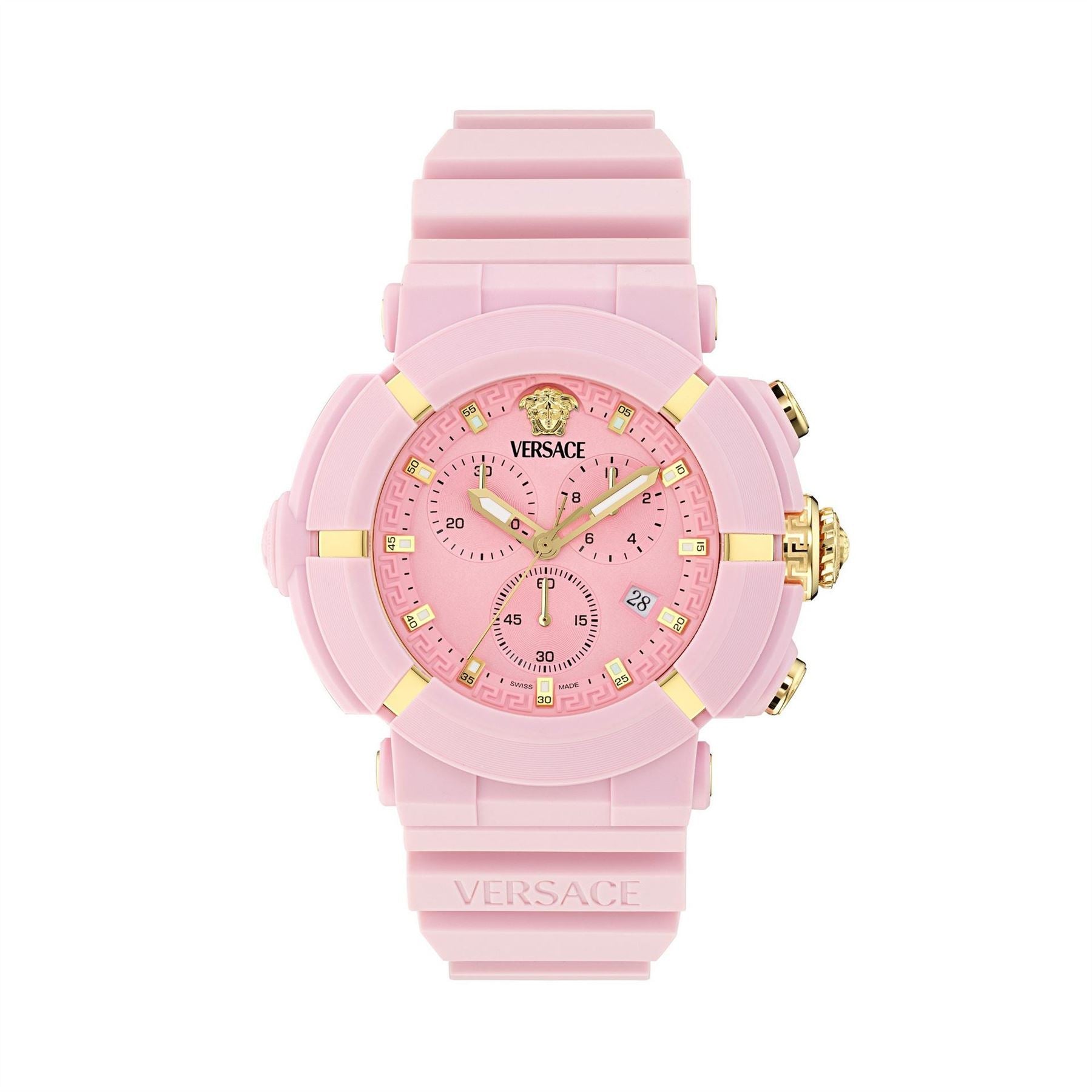 Versace Chronograph Fashion Rubber Bracelet Analogue Watch