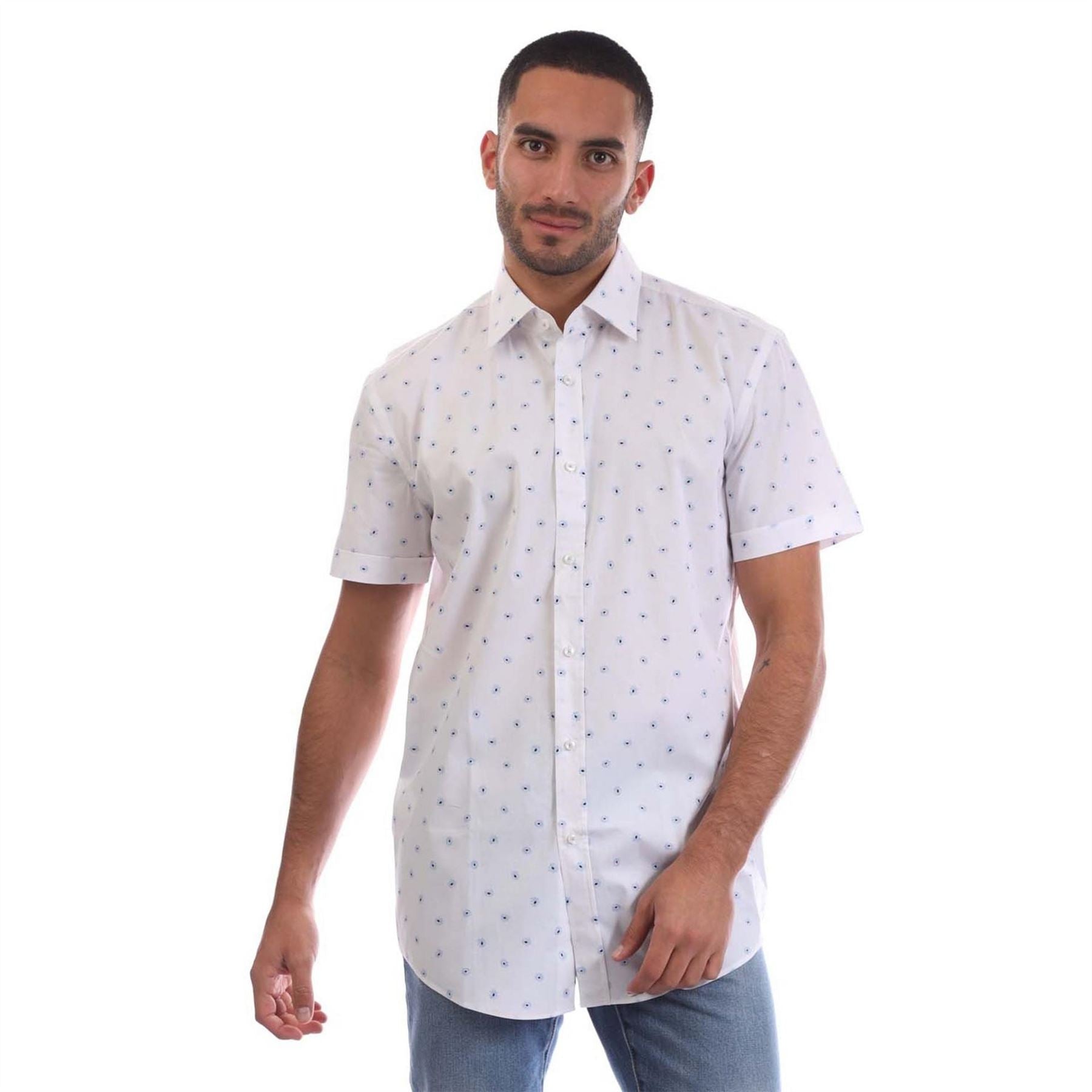 Boss Oxford Short Sleeve Collared Regular Fit Shirt