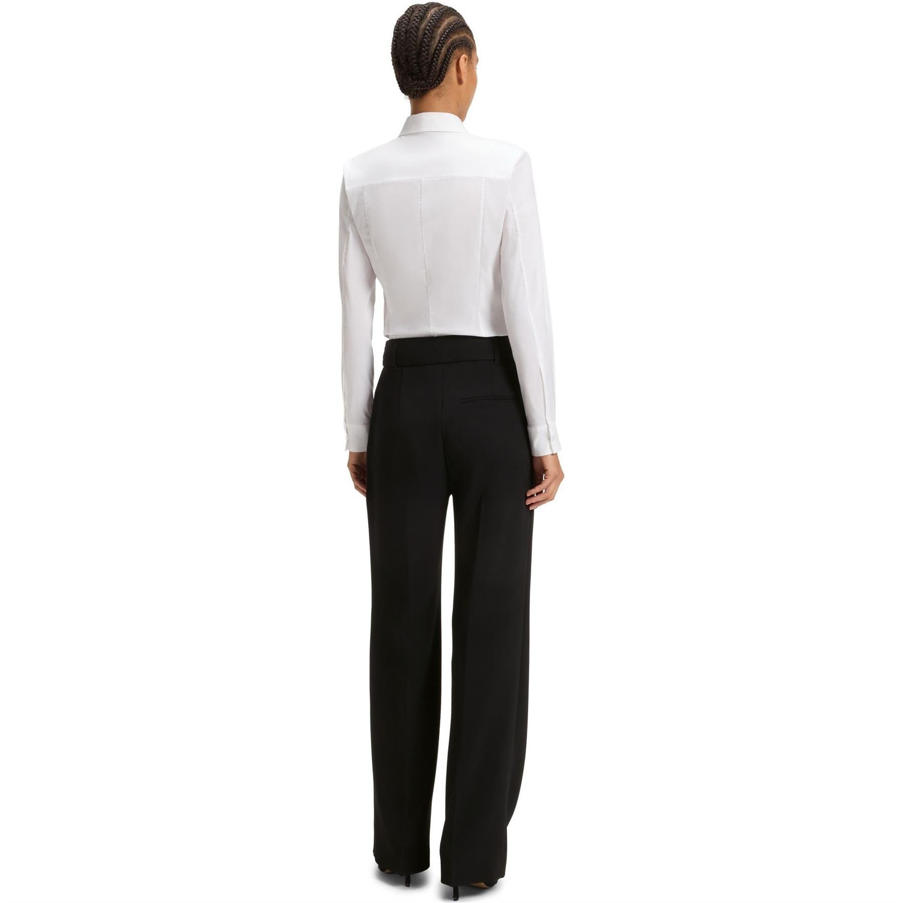 Boss Tapiana Solid Patterned Wide Leg Trousers