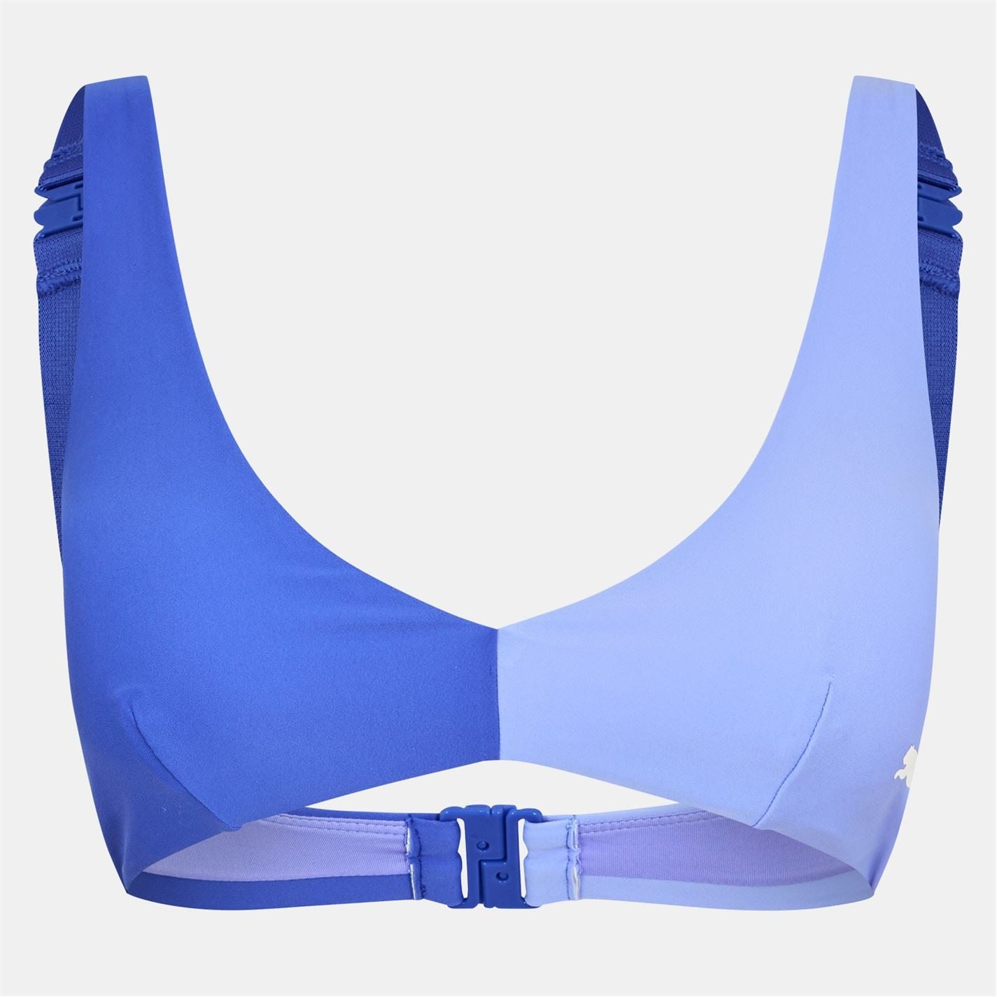 Puma Plunging Neck Color Block Bikini Top