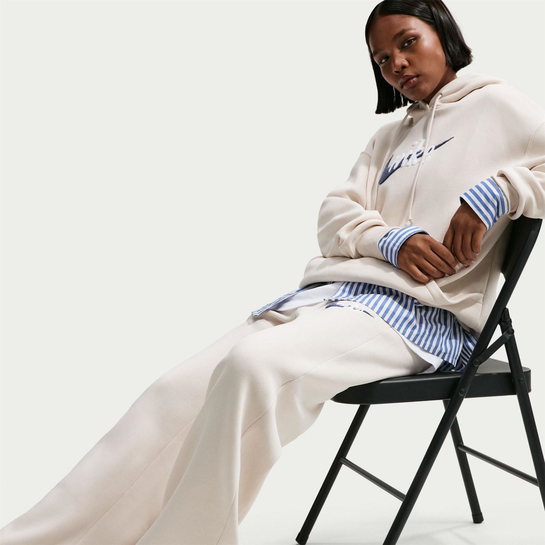 Nike Chenille Solid Patterned Wide Leg Sweatpants