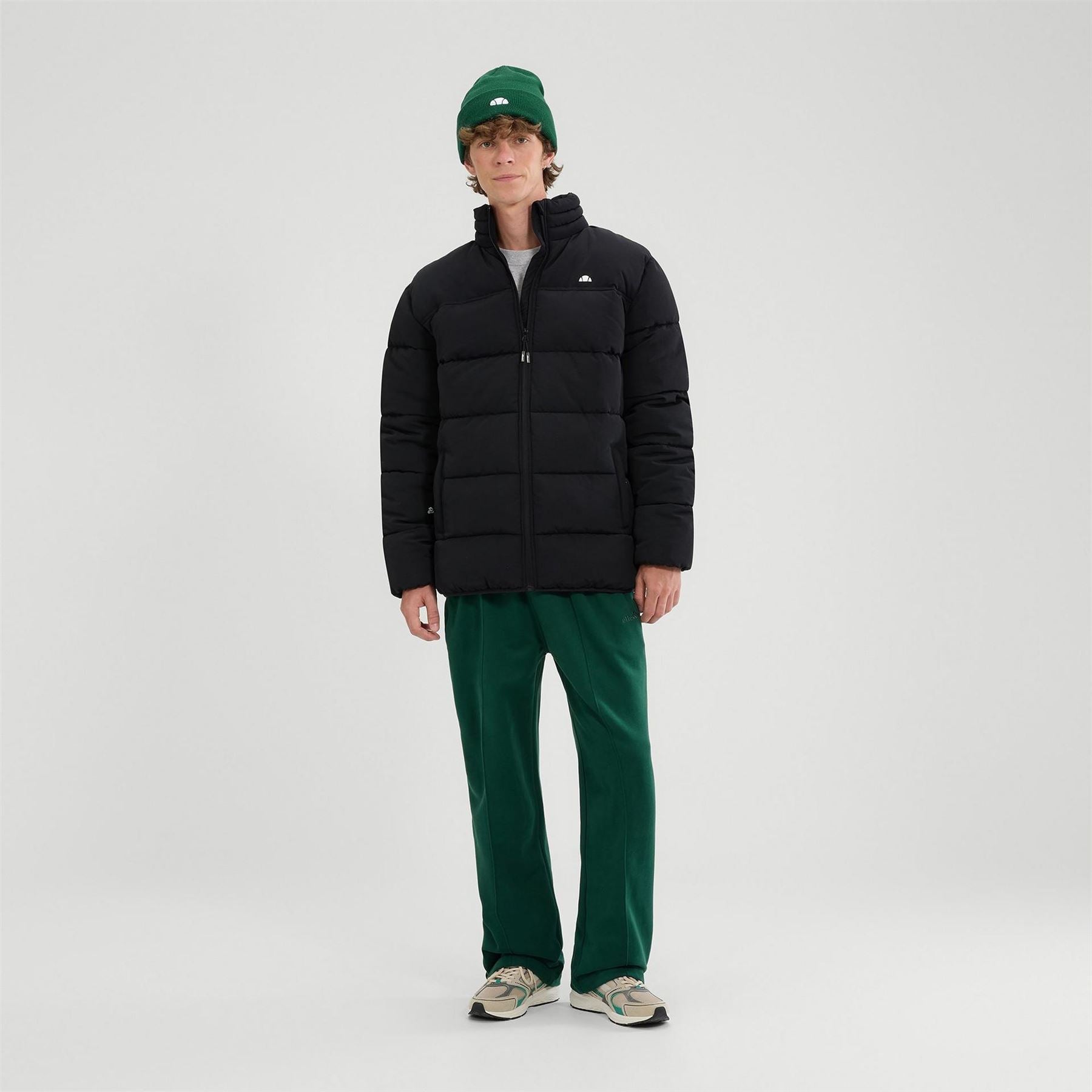 Ellesse Nebulus Solid Patterned Puffer Jacket with Zipped Pocket