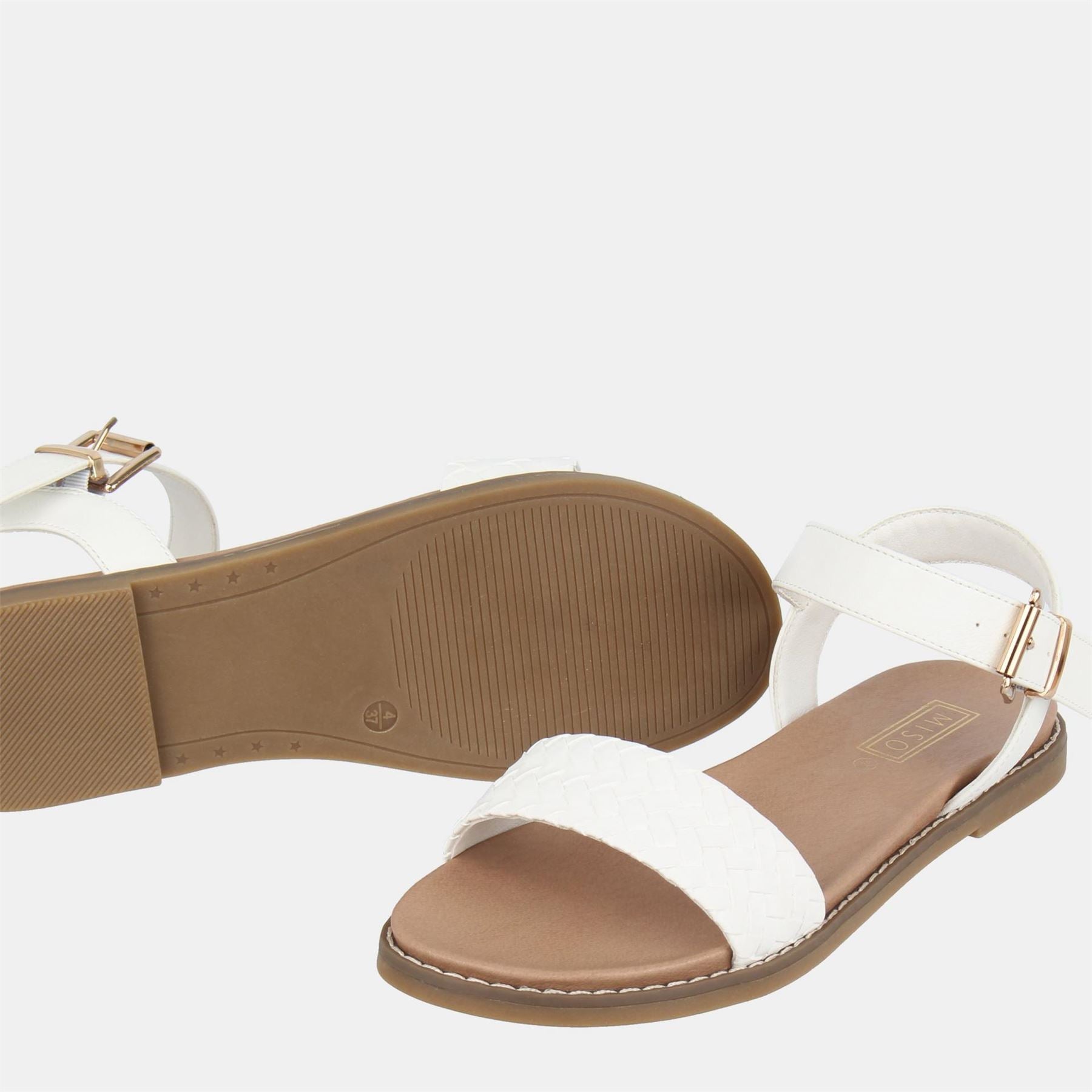 Miso Interweave Textured Open Toe Flatform Slides