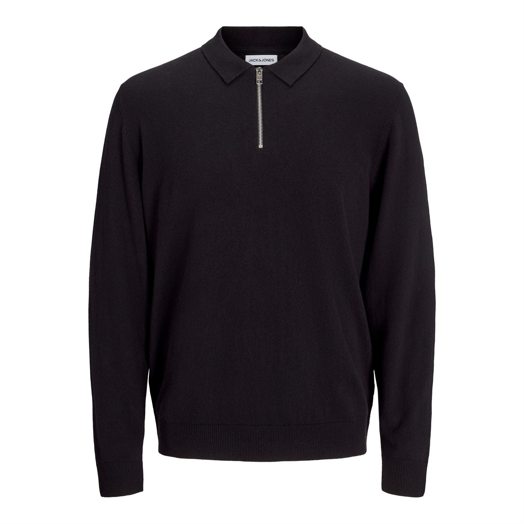 Jack and Jones Mens Emil Half Zip Knitted Polo