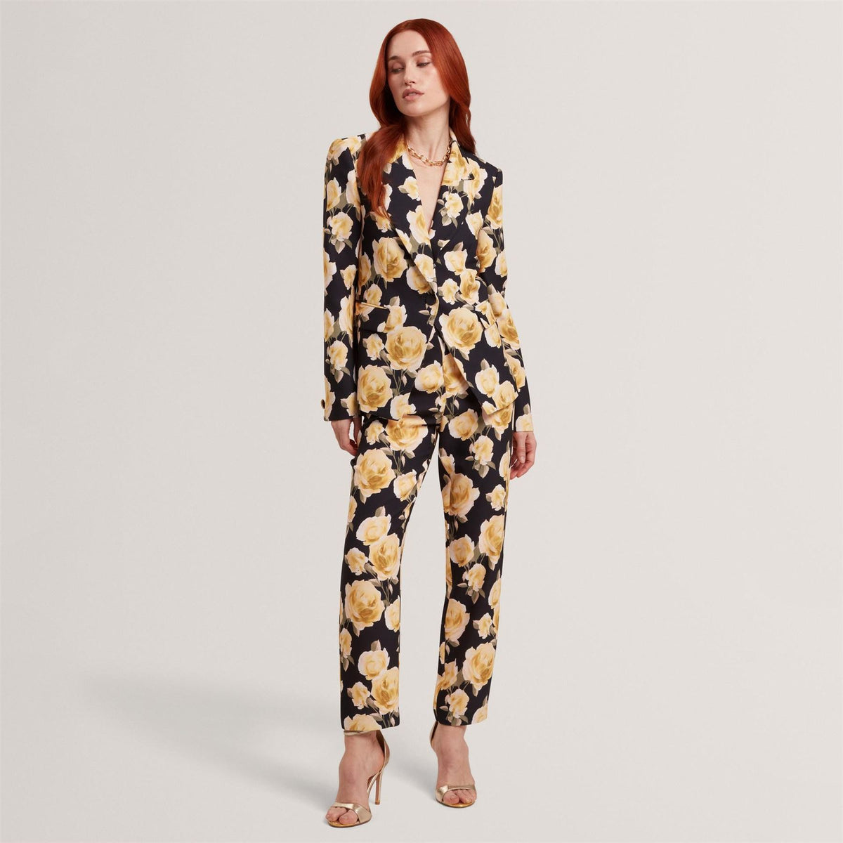 Ted Baker Printed Tapered Tailored Trousers