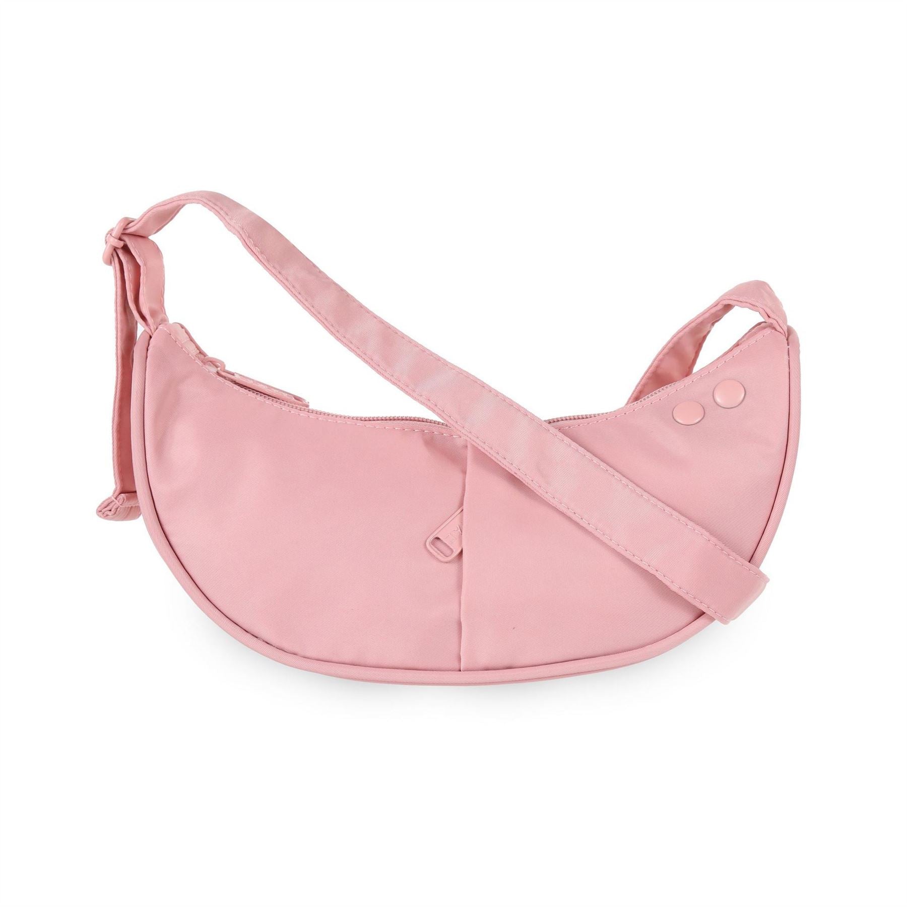 Spiral Cali Crescent Shape Cross Body Bag with Logo Patch