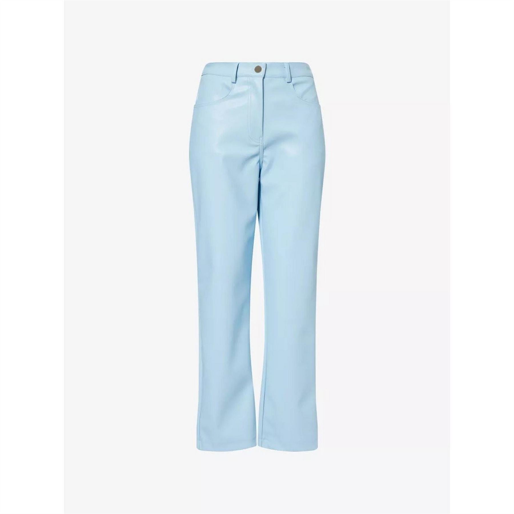 AmyLynn Solid Patterned Straight Fit Five Pocket Pants