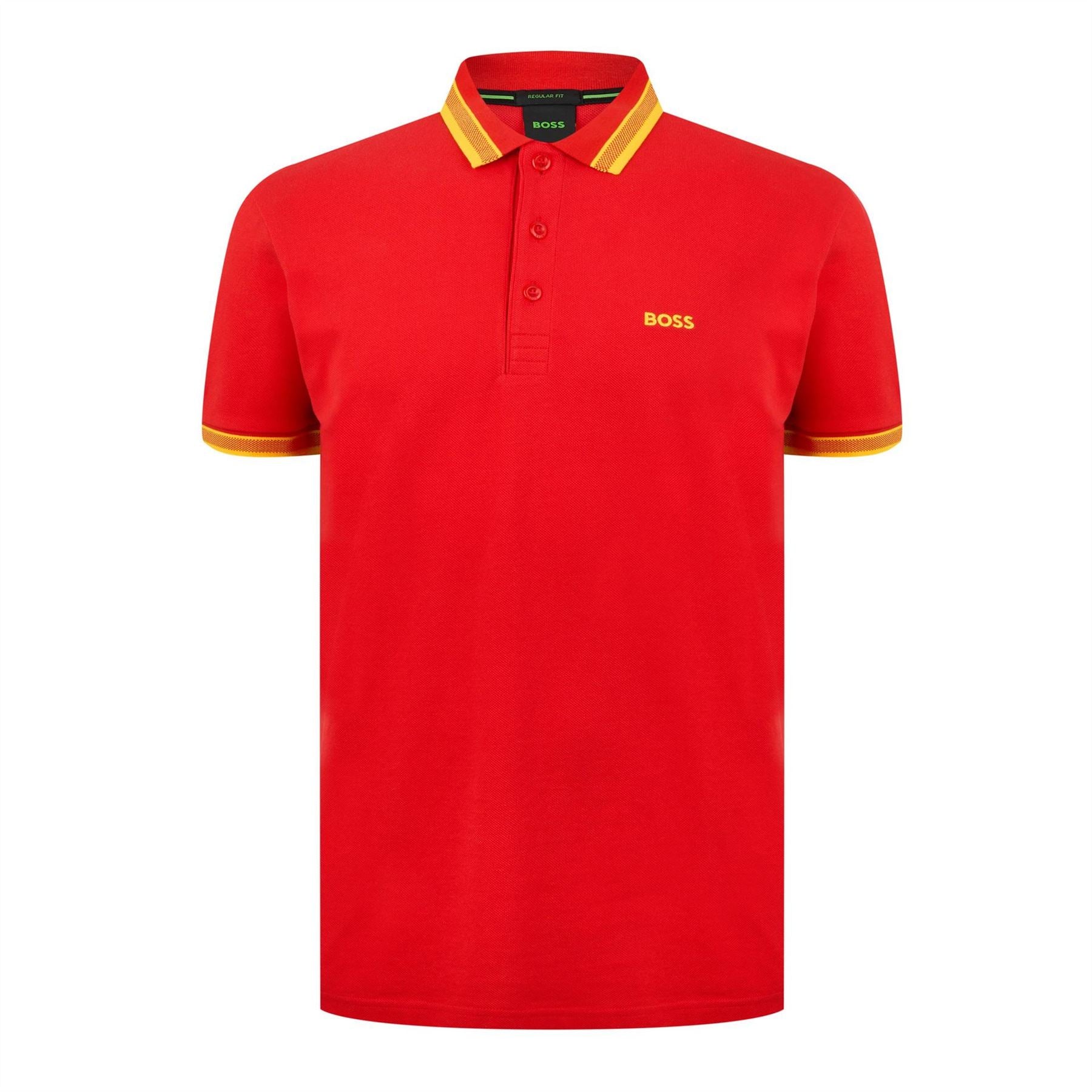 Boss Paddy Euro Green Cotton Short Sleeve Polo Shirt