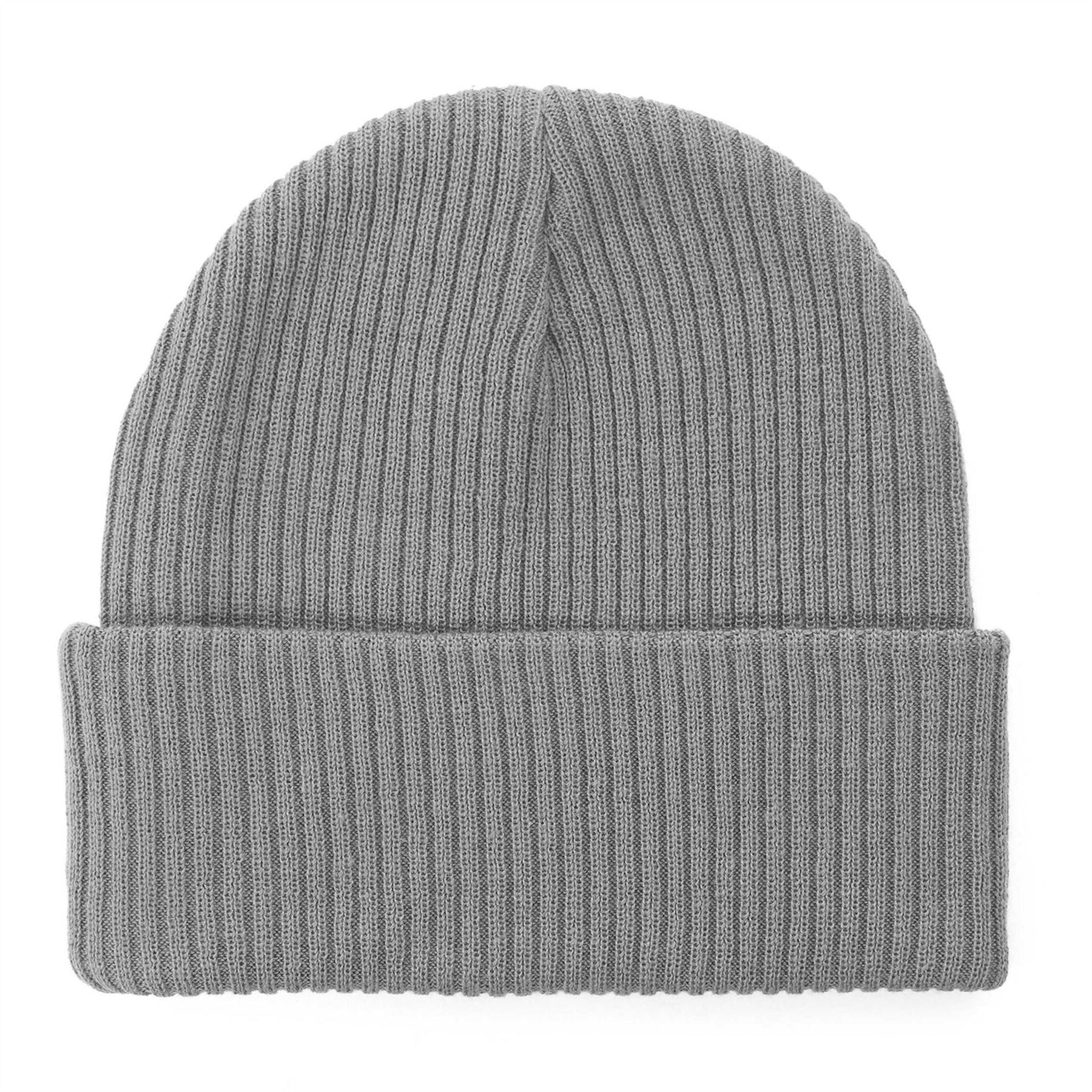 Societe Noir Woven Patch Ribbed Knit Beanie