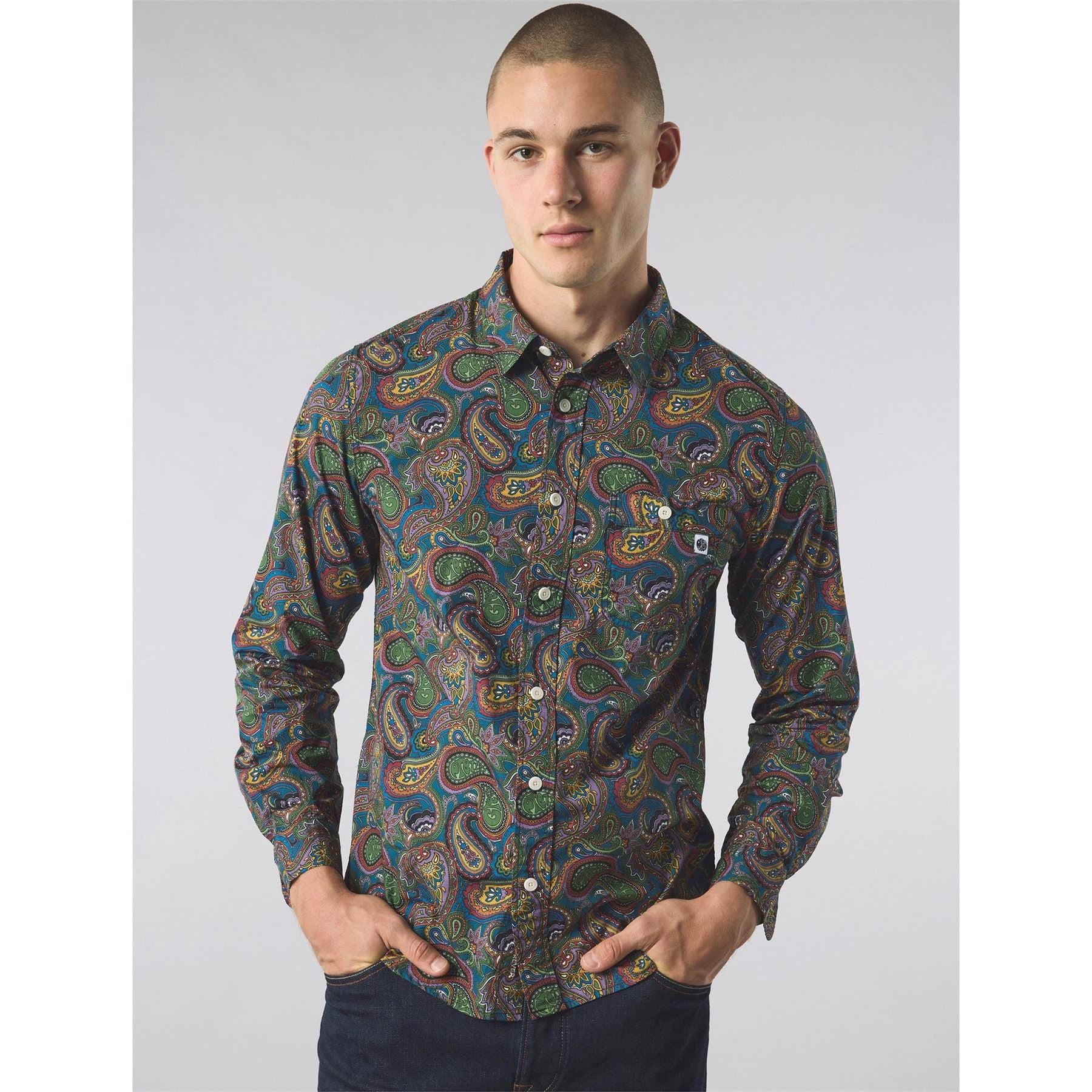 Pretty Green House Paisley Long Sleeve Patterned Shirt