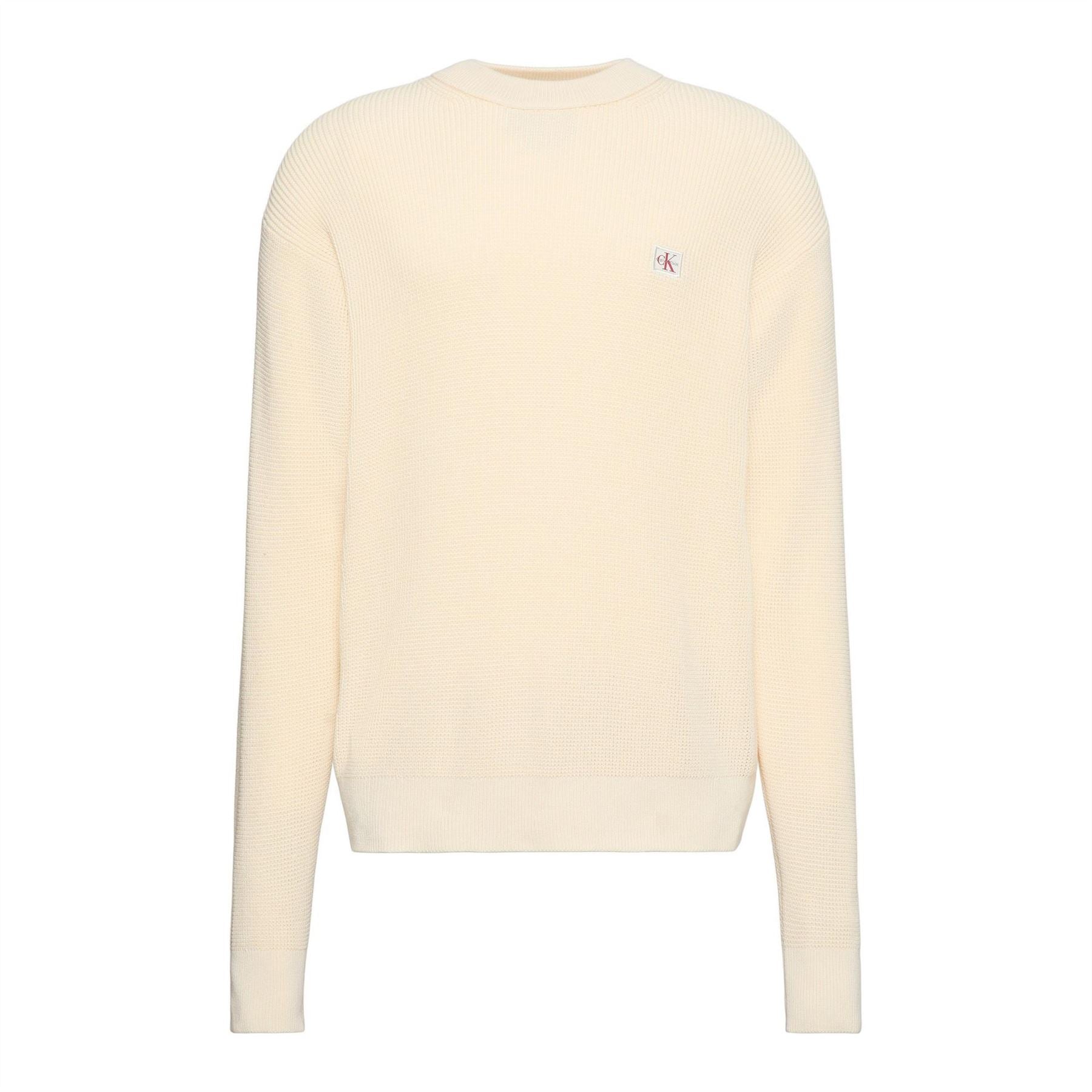 Calvin Klein Jeans Crew Neck Ribbed Collar Long Sleeve Sweater