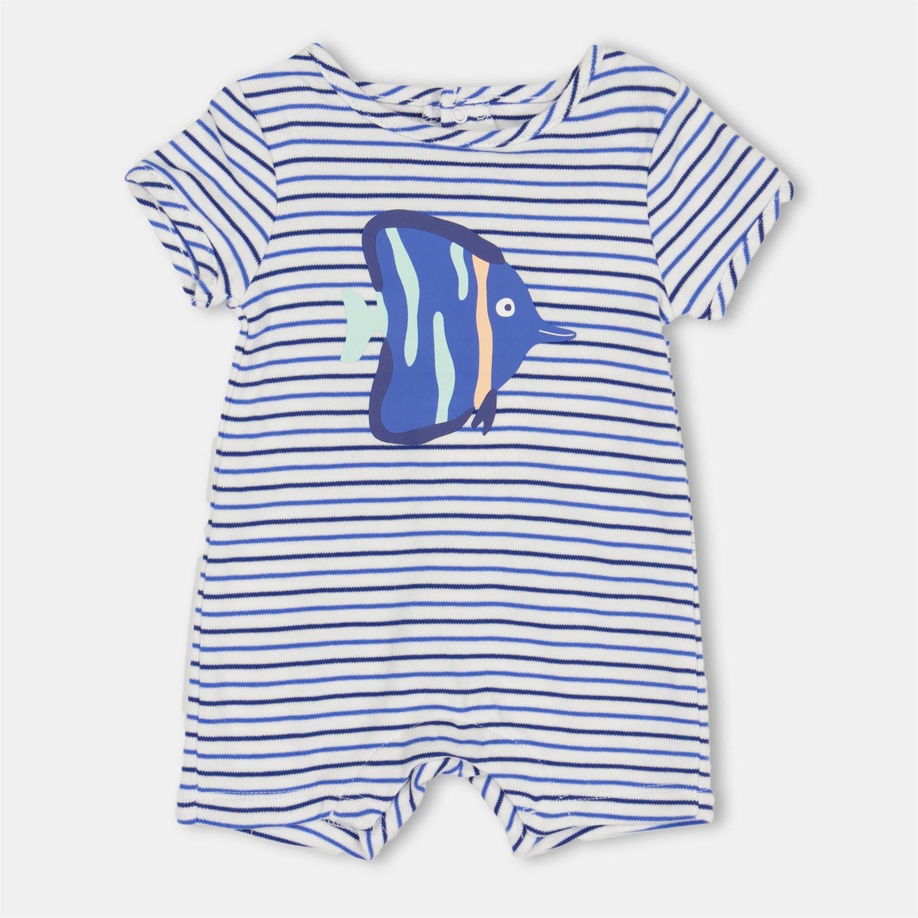 Carrement Beau Crew Neck Fish Graphic Short Sleeve Playsuit