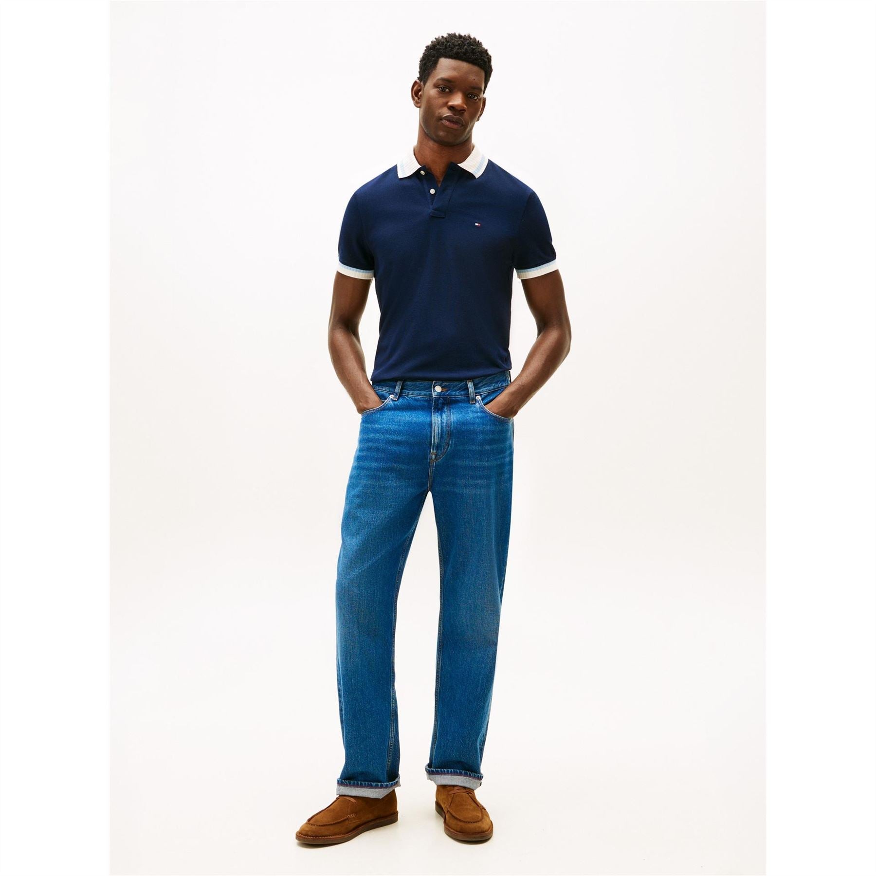 Tommy Hilfiger Cuff Sleeve Collared Regular Fit Polo Shirt