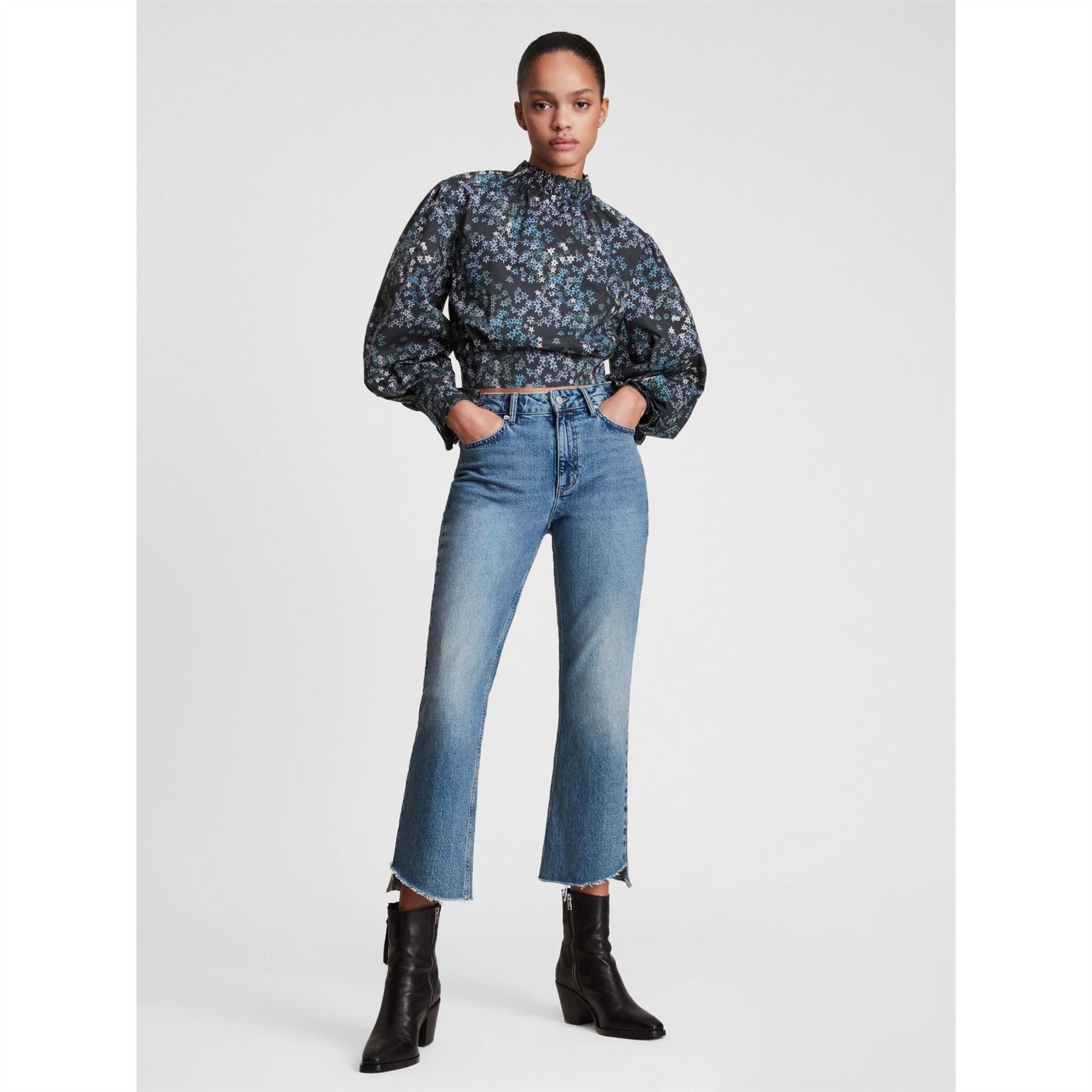 AllSaints Luna Asgard Short Sleeve Casual Blouse