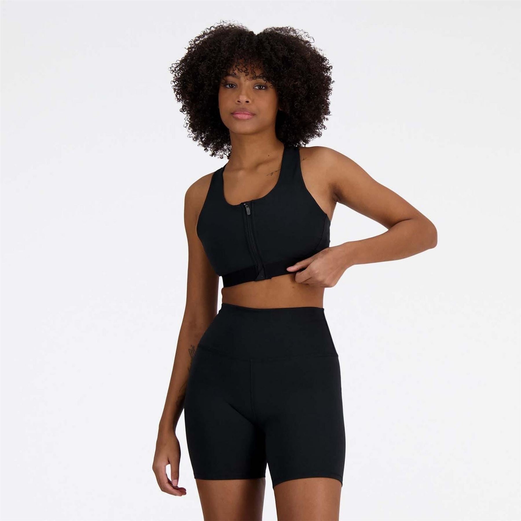 New Balance Medium Support Pocket Zip Front Sports Bra