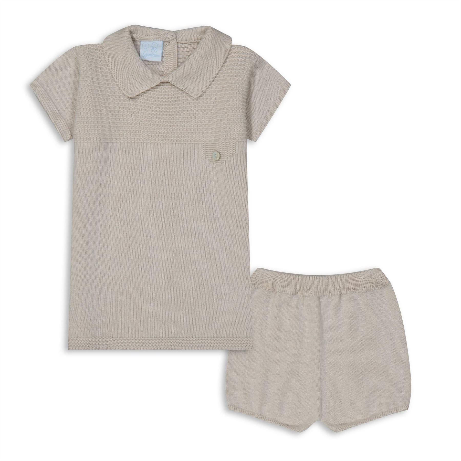 Artesania Granlei Bb42 Collared Neck Short Sleeve Shirt and Short Set