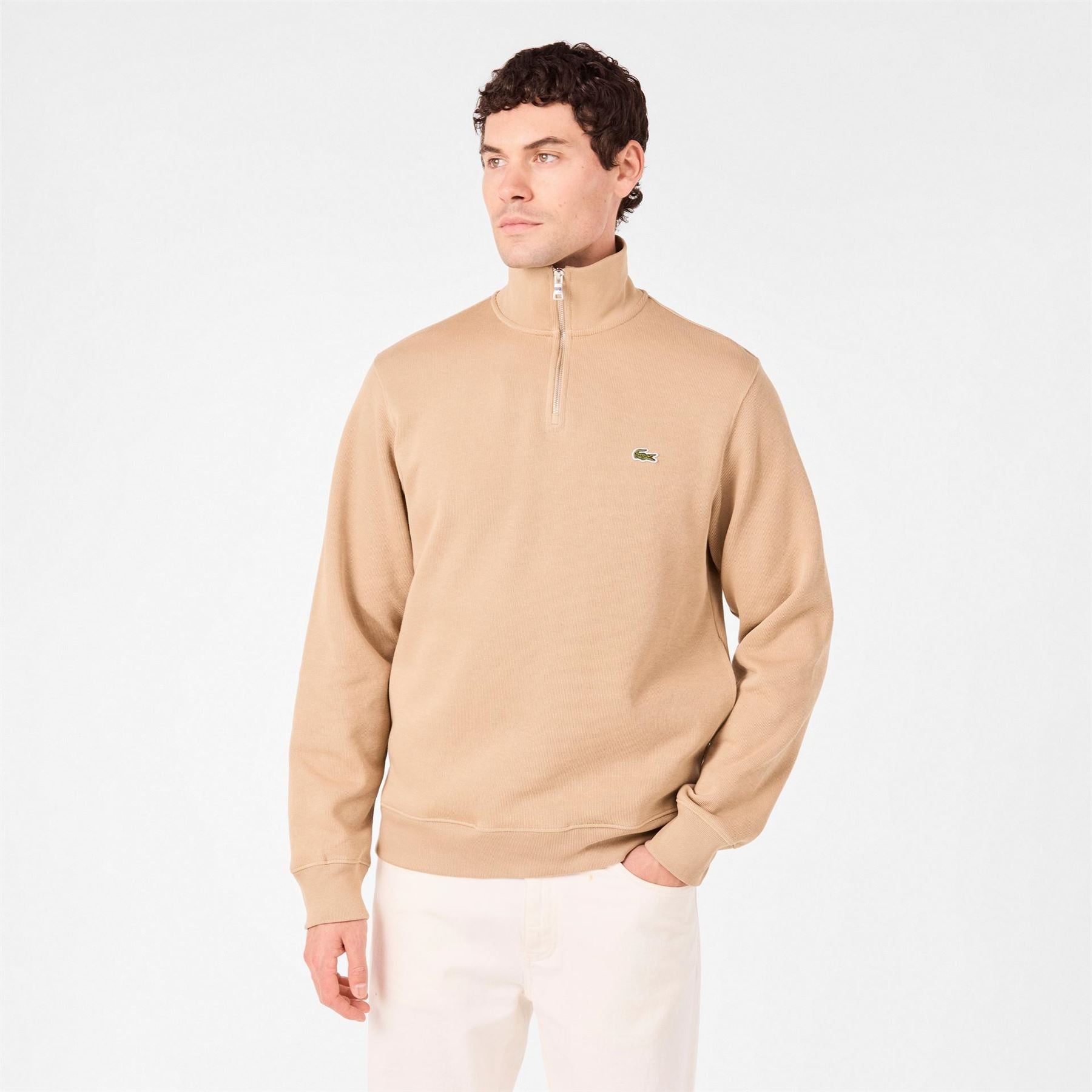 Lacoste Quarter Zip Fleece Top