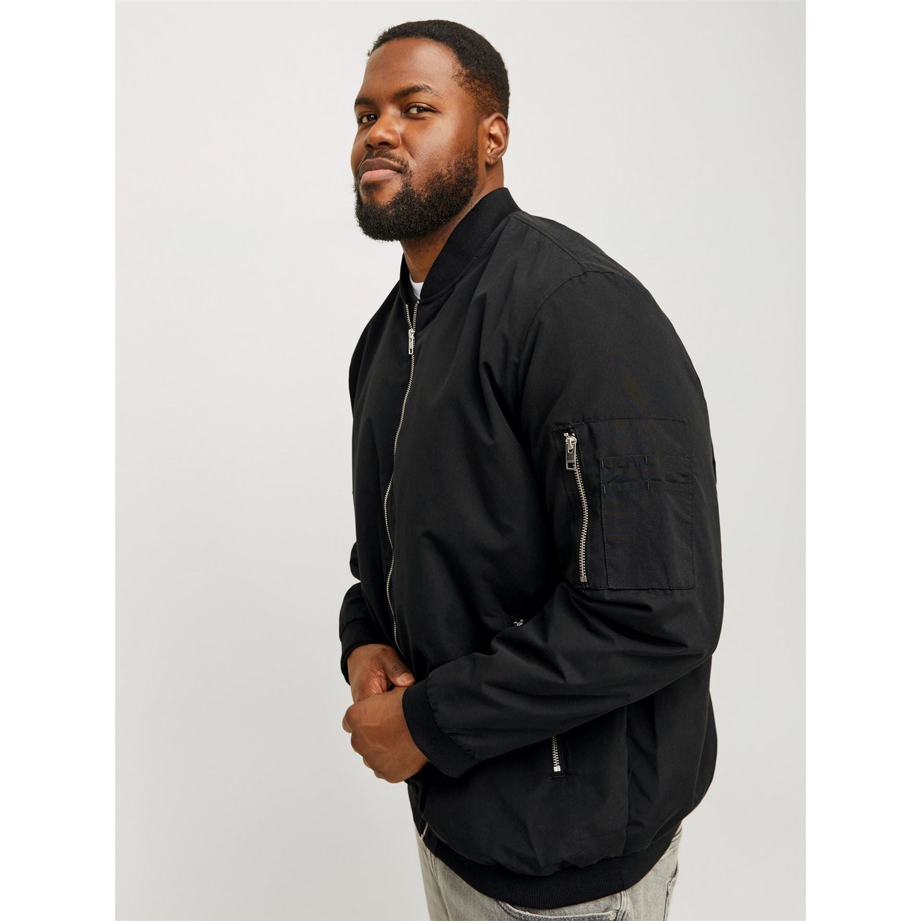 Jack and Jones Rush Plus Size Long Sleeve Bomber Jacket