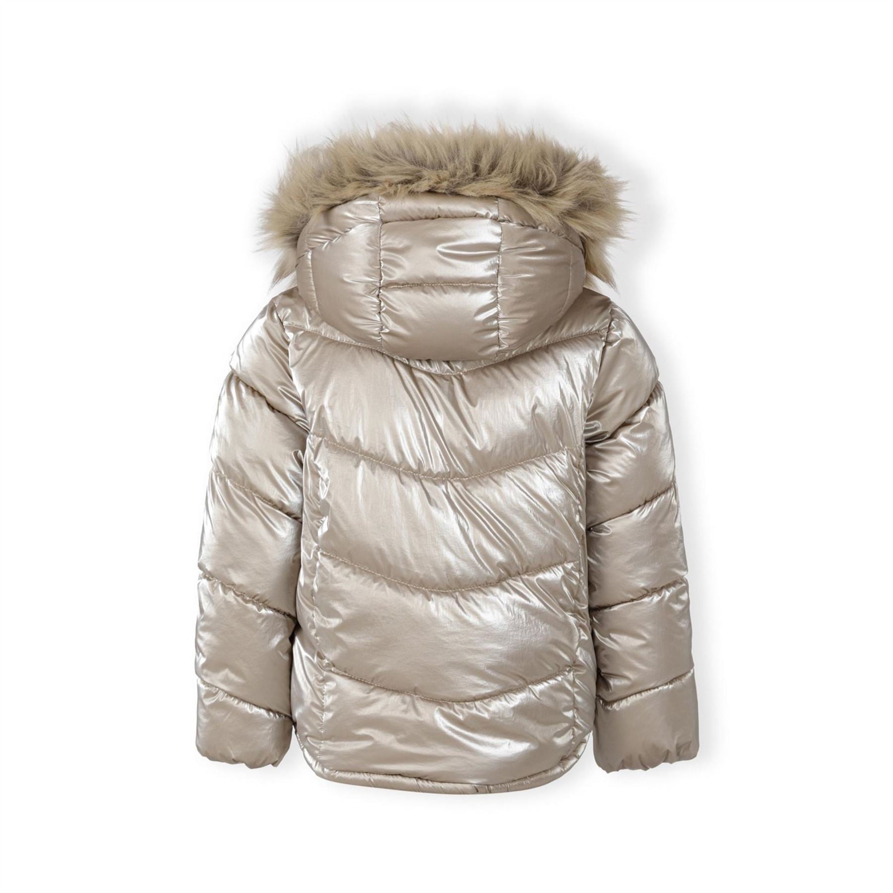 Minoti Girls Winter Jacket Metallic Finish Beige