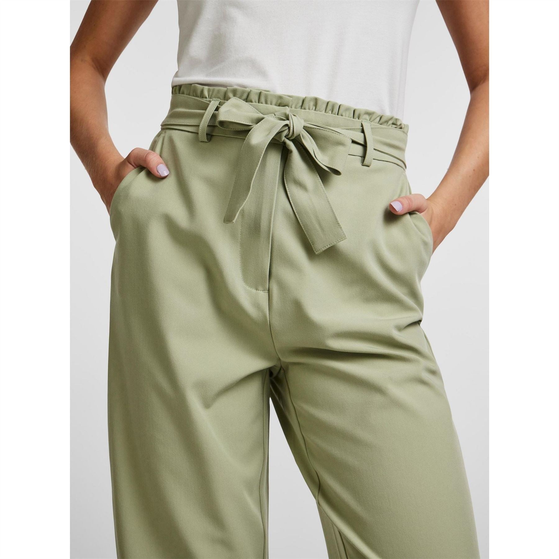 Pieces High Waisted Straight Leg Trousers