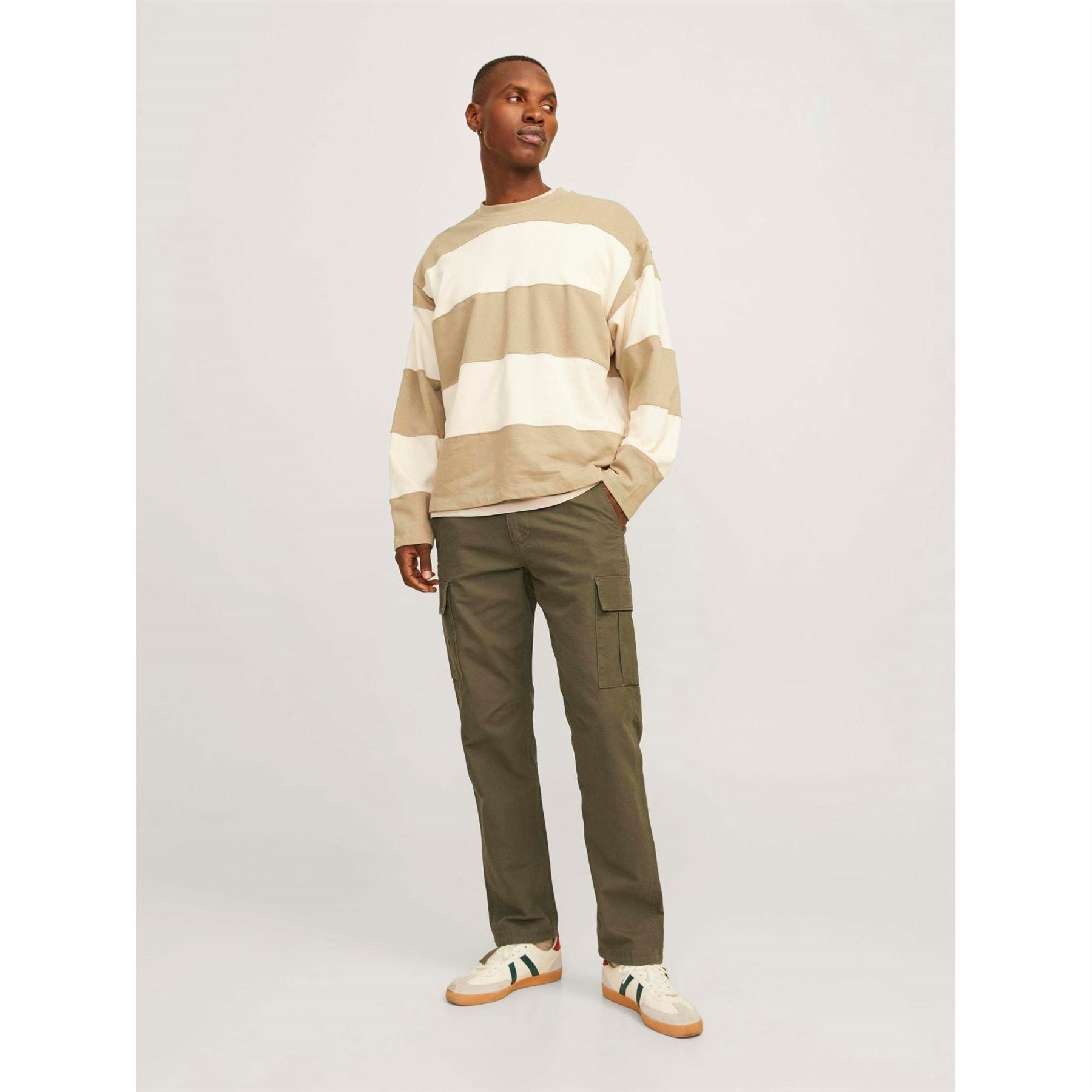 Jack and Jones Kane Barkley Solid Patterned Cargo Pants