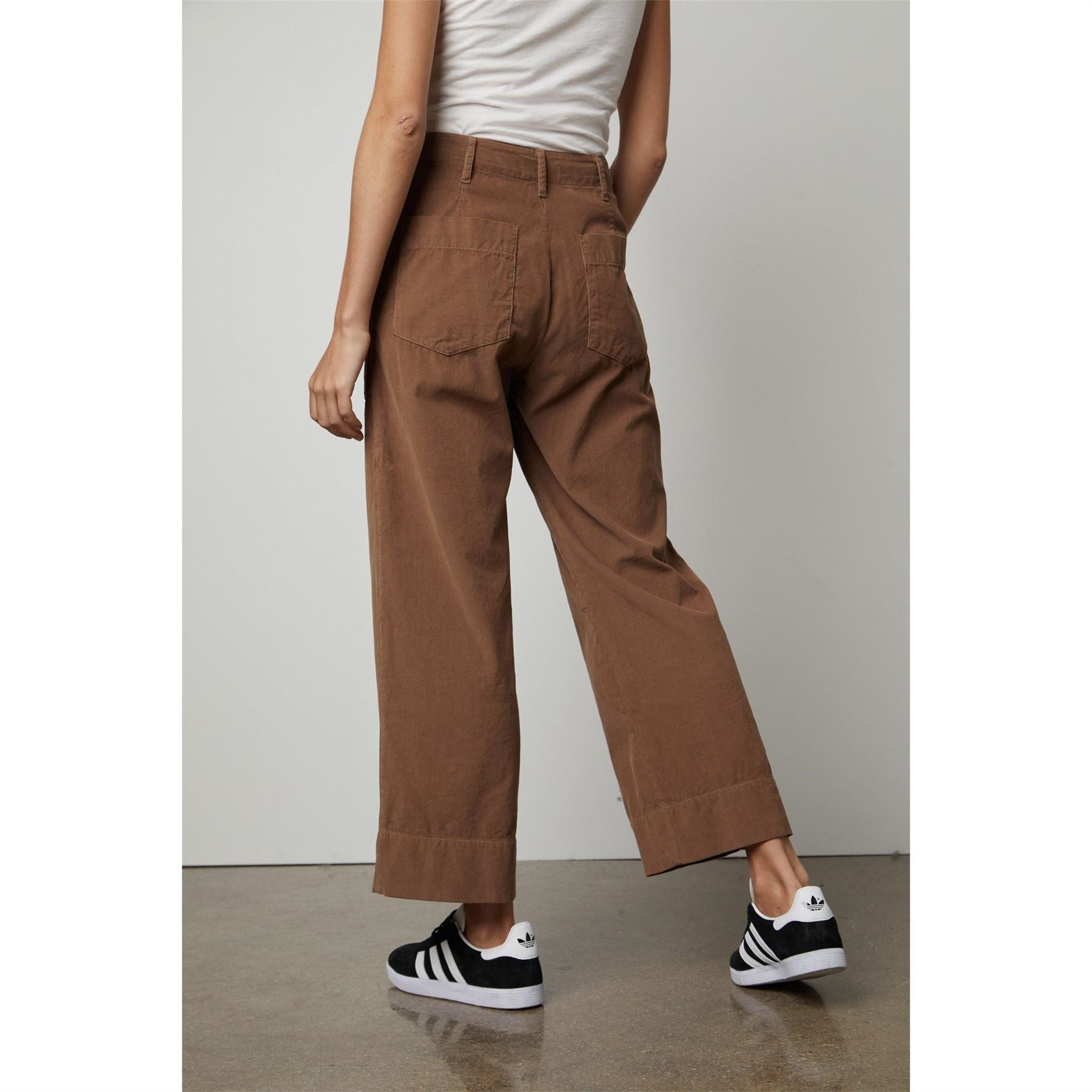 Velvet by Graham and Spencer Solid Patterned Wide Leg Five Pocket Chinos