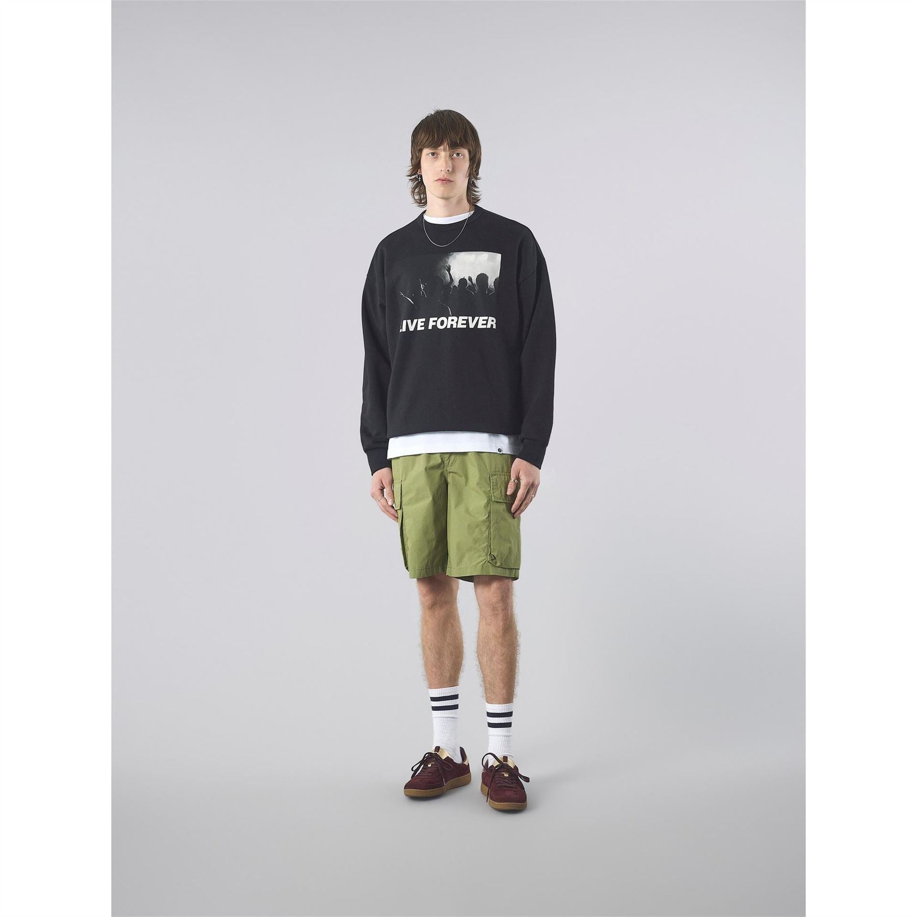 Pretty Green Porsche Regular Fit Lettering Graphic Sweatshirt