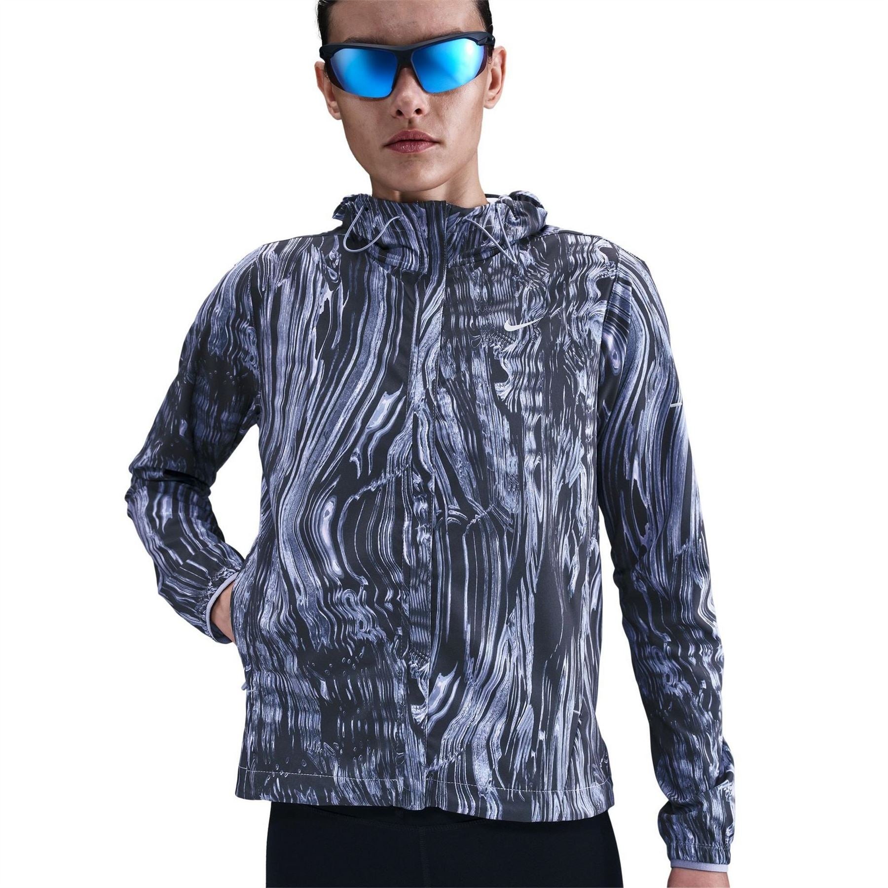 Nike Swift Marble Patterned Hooded Running Jacket