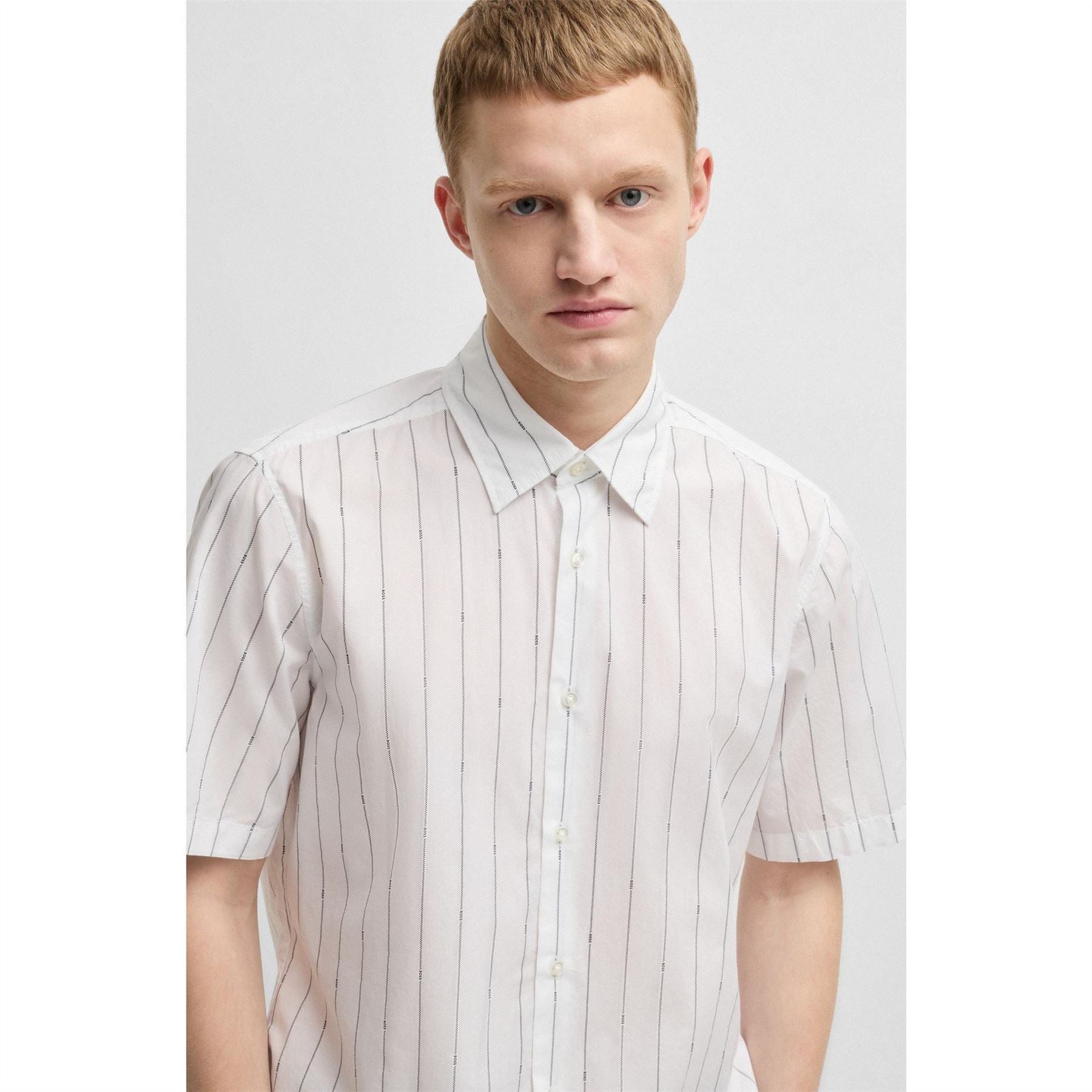 Boss Rash Stripe Short Sleeve Patterned Shirt