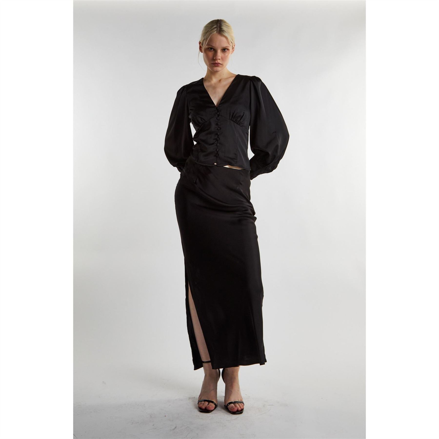Glamorous Satin Long Sleeve Top