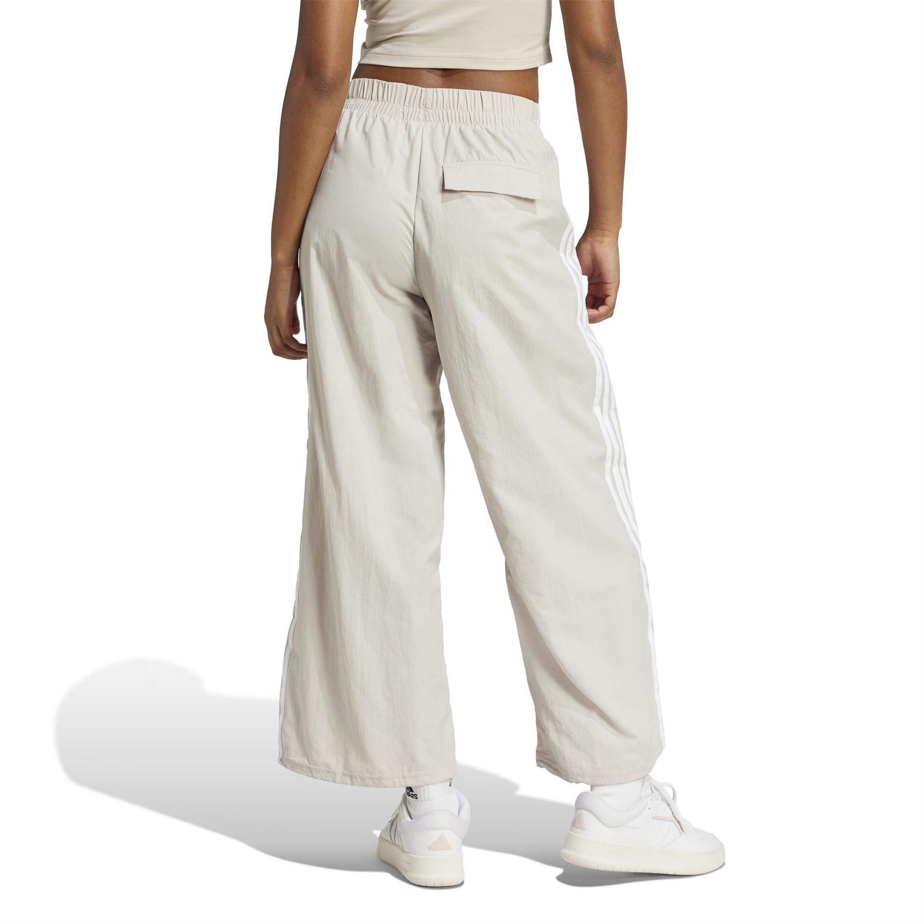 adidas Womens Essentials 3 Stripes Lifestyle Woven Parachute Tracksuit Bottoms