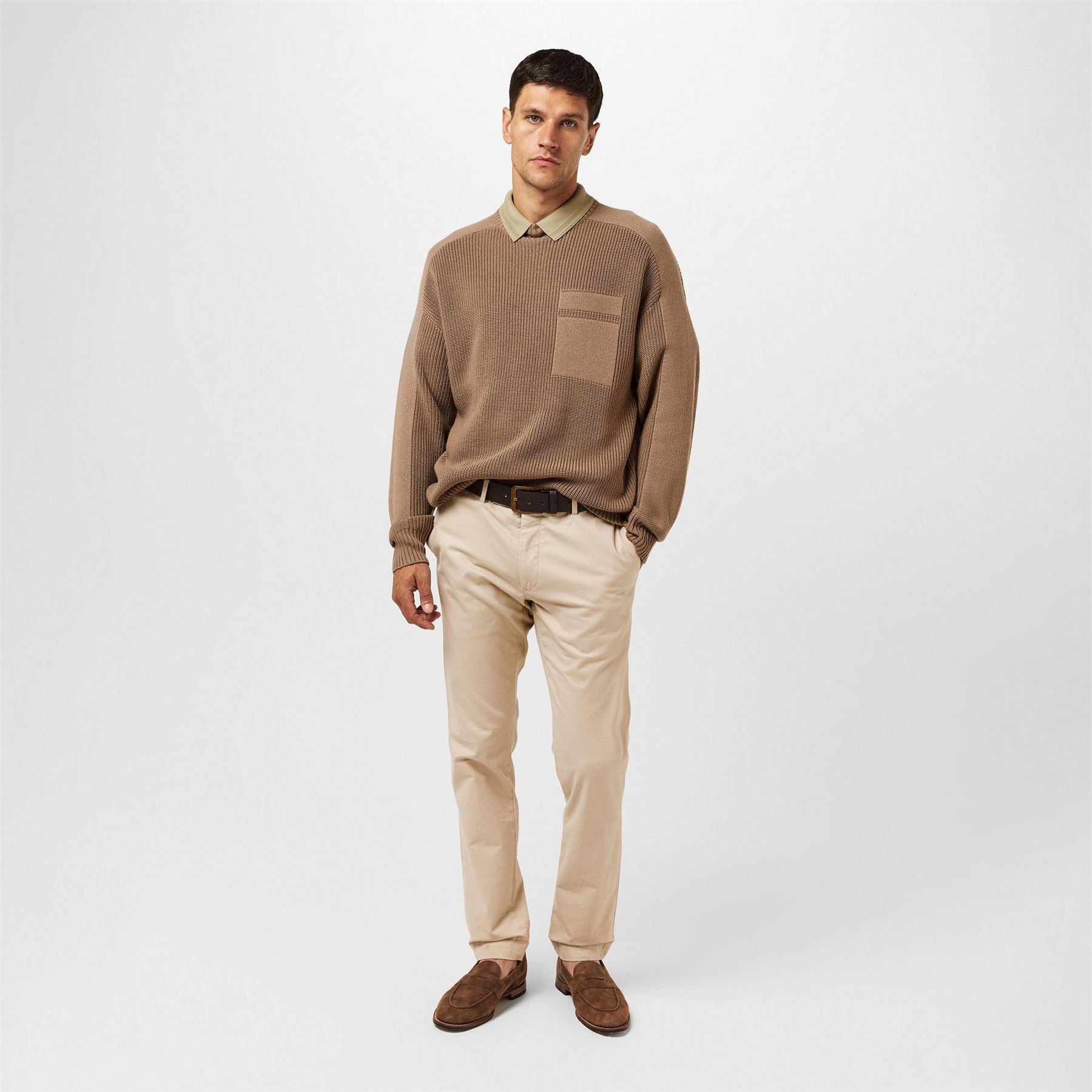 Boss Andern Orange Knitted Crew Neck Jumper