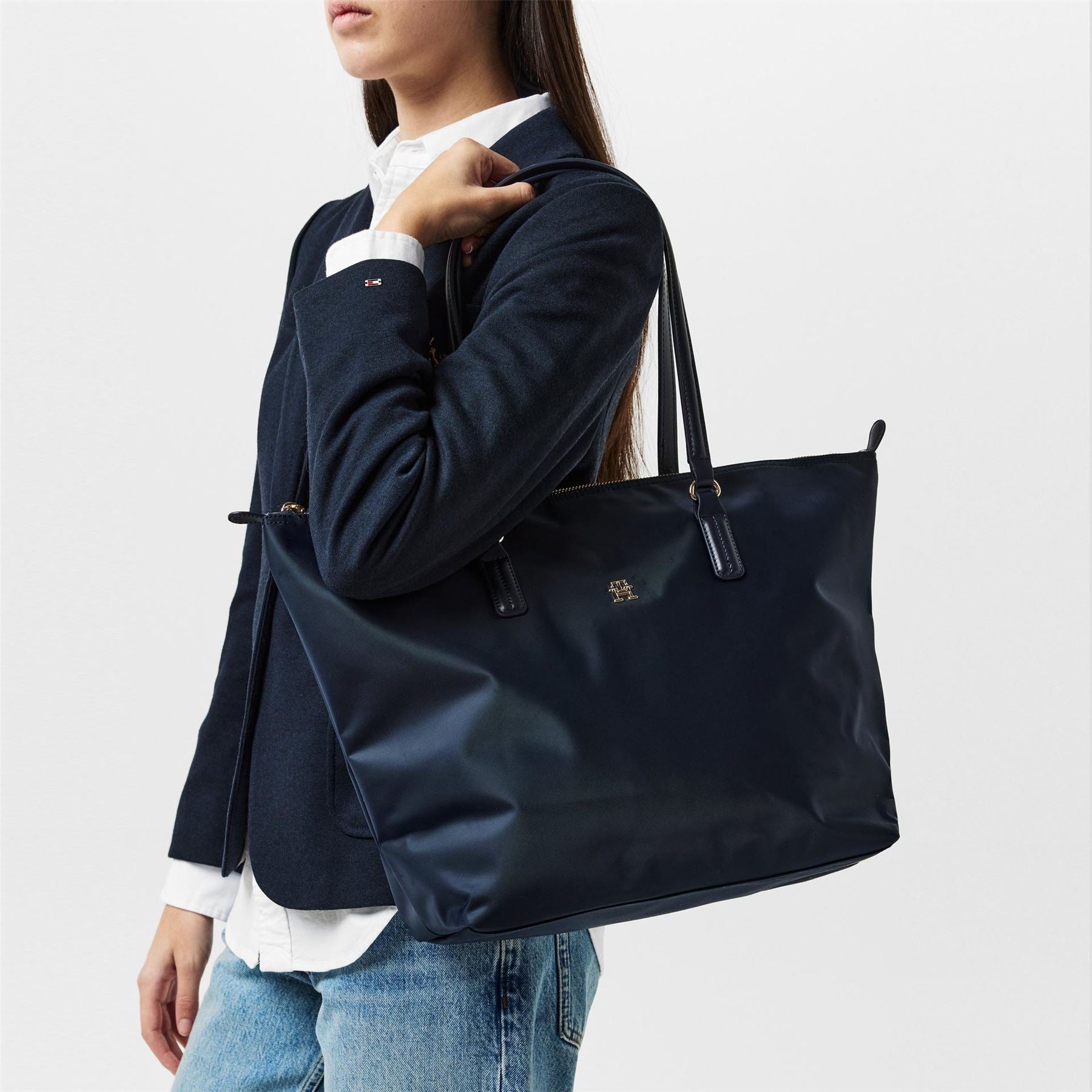 Tommy Hilfiger Monogram Plaque Tote Bag