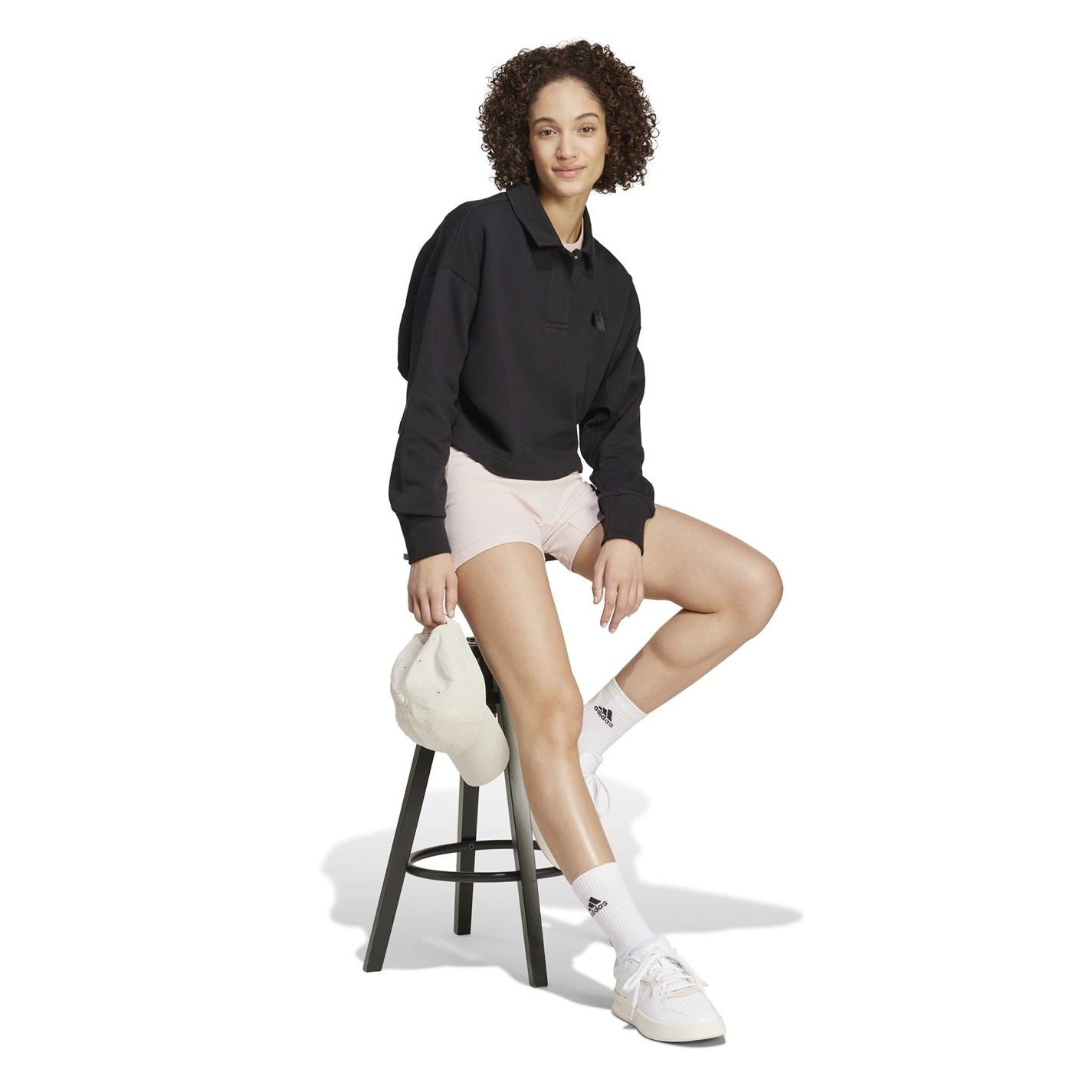 adidas Womens All Szn French Terry Polo Sweatshirt