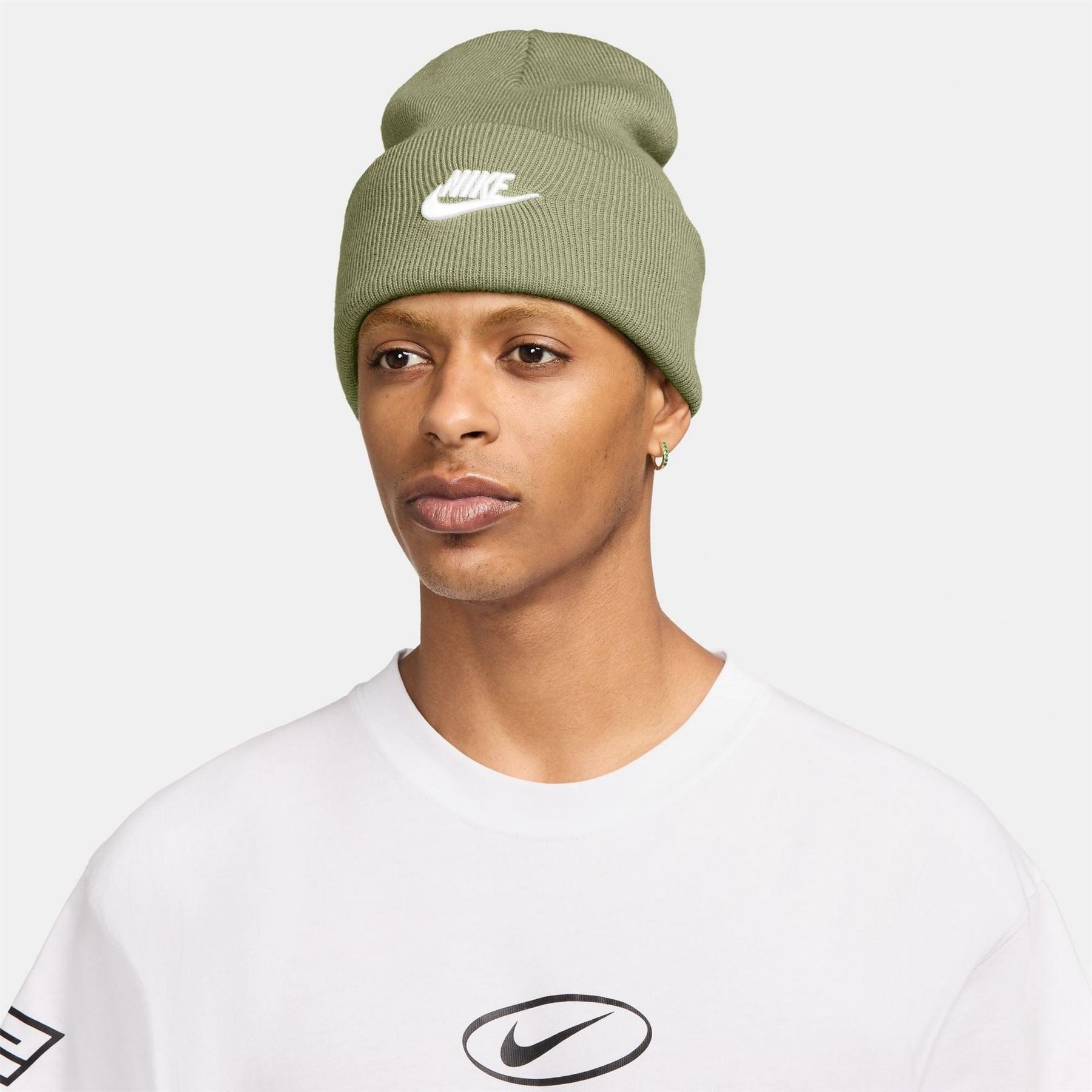 Nike Nsw Peak Wordmark Logo Adjustable Cuff Beanie