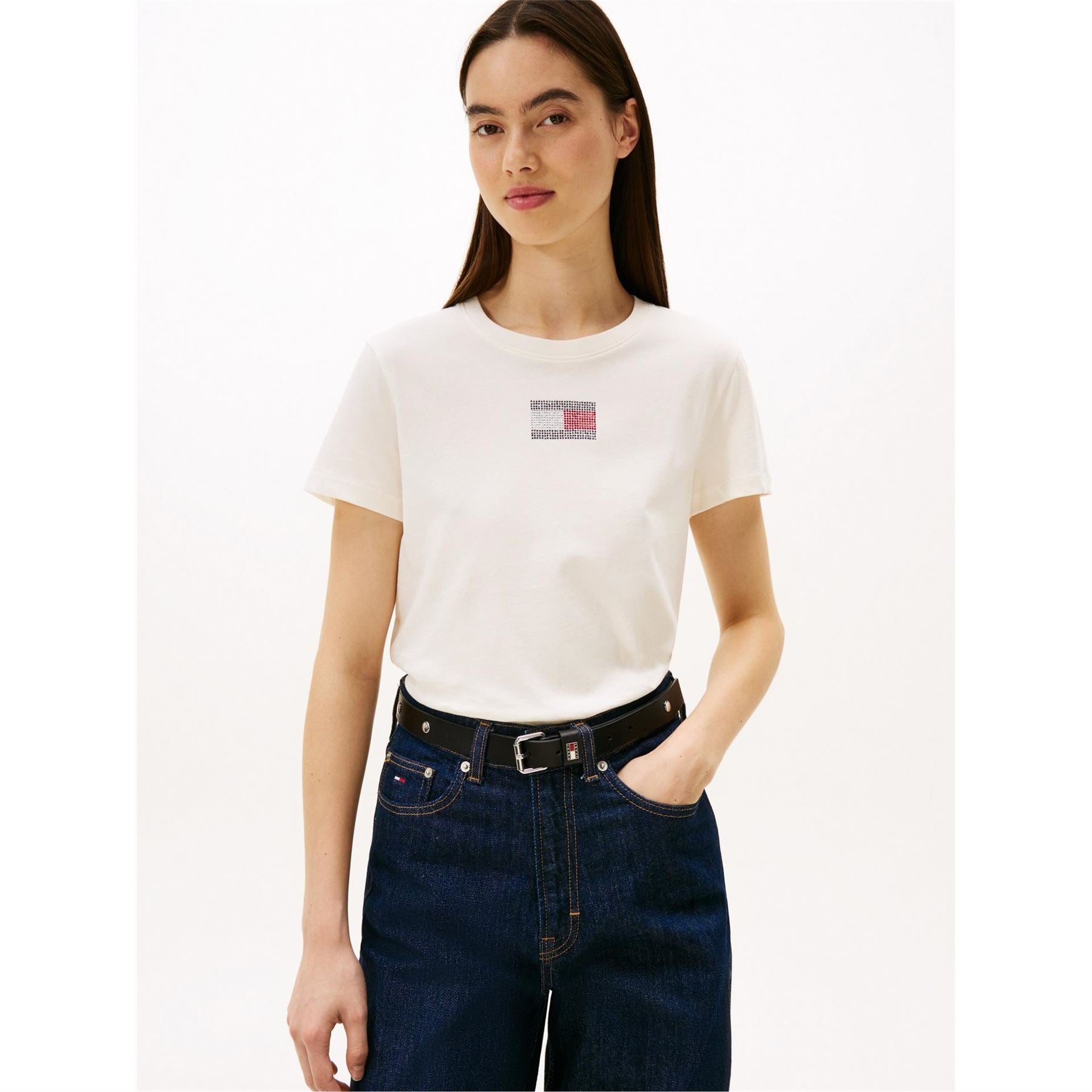 Tommy Jeans Flag Graphic Crew Neck Short Sleeve T-Shirt