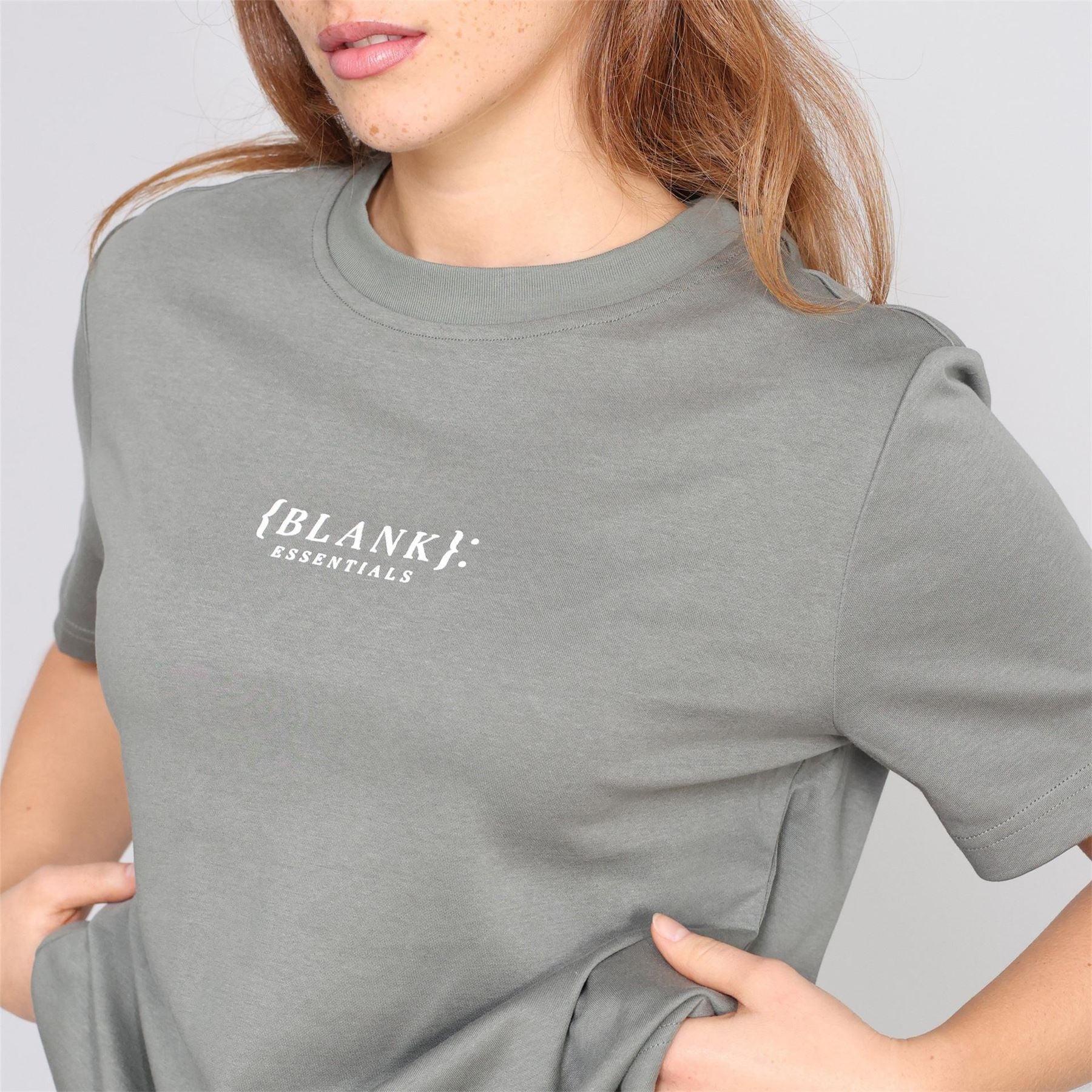 Blank Essentials Embroidered Text Graphic Crew Neck Short Sleeve Boyfriend T-Shirt